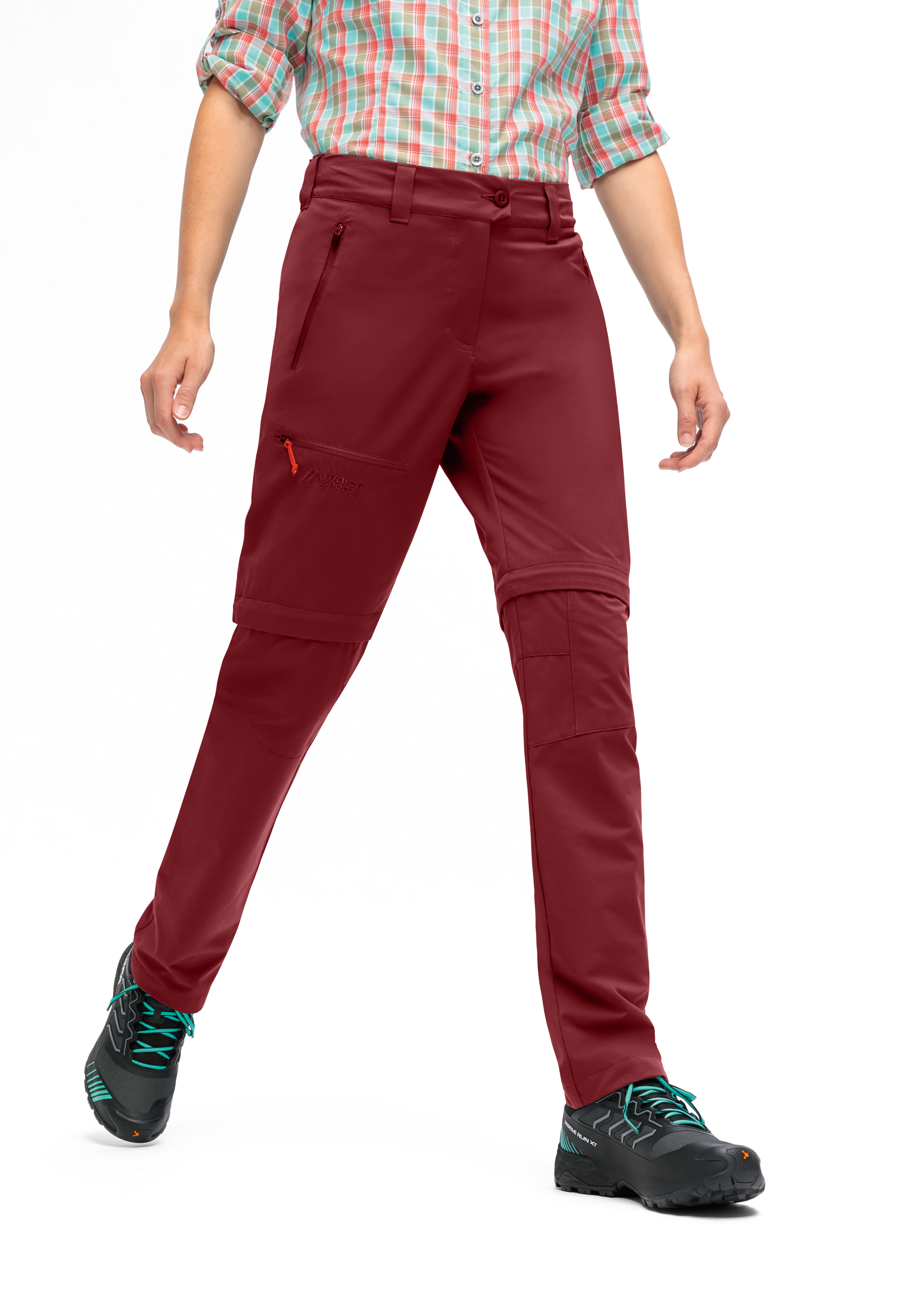 hose, outdoor, tarnrot, taschen, reissverschluss