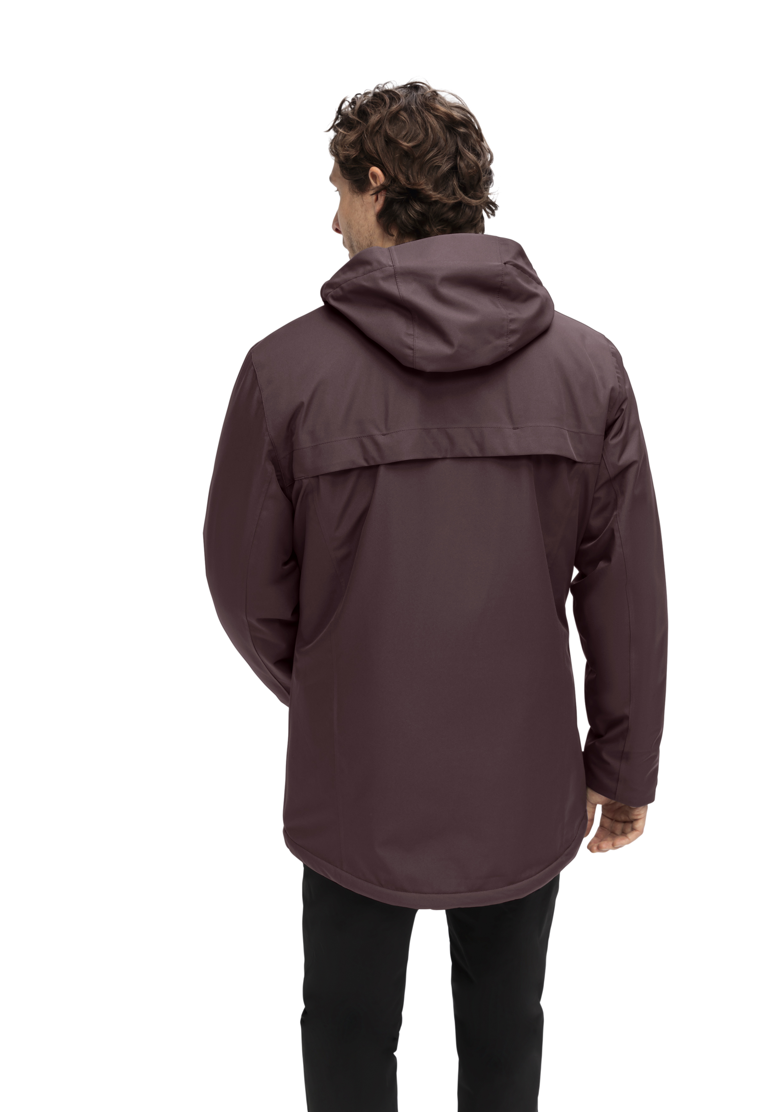 Herrenjacke, Hoodie-Jacke, Windjacke, Lange Passform, Mauve
