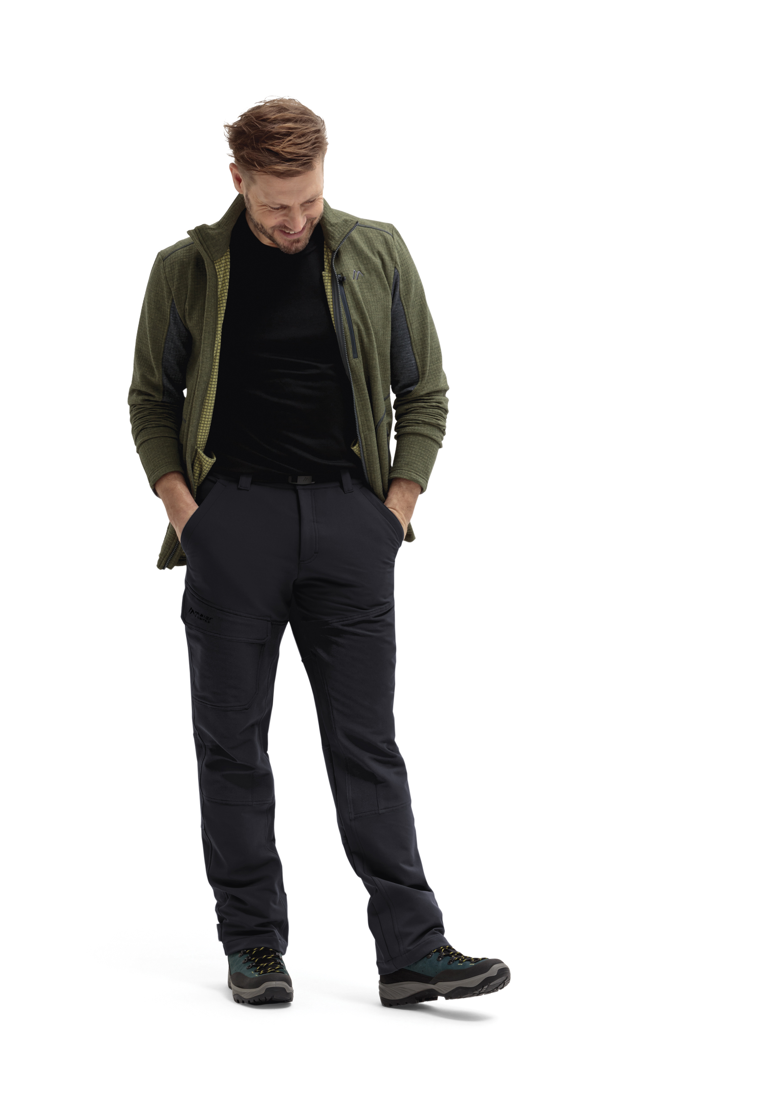 Hose, Outdoor, Fleecejacke, Olivgrün, Tasche/Bein
