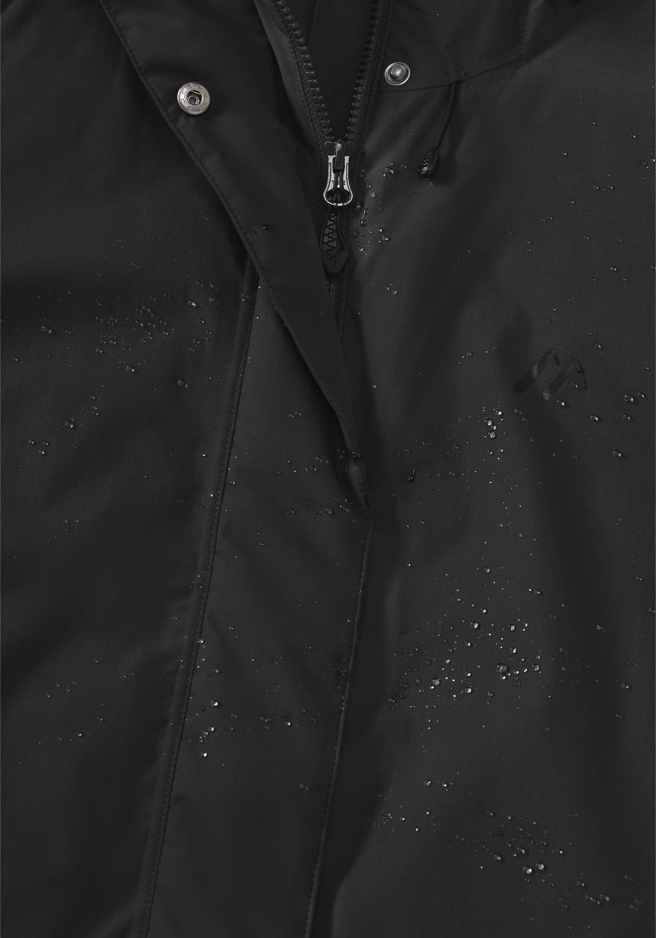 jacket, wasserabweisend, Reißverschluss, Kapuze, schwarz