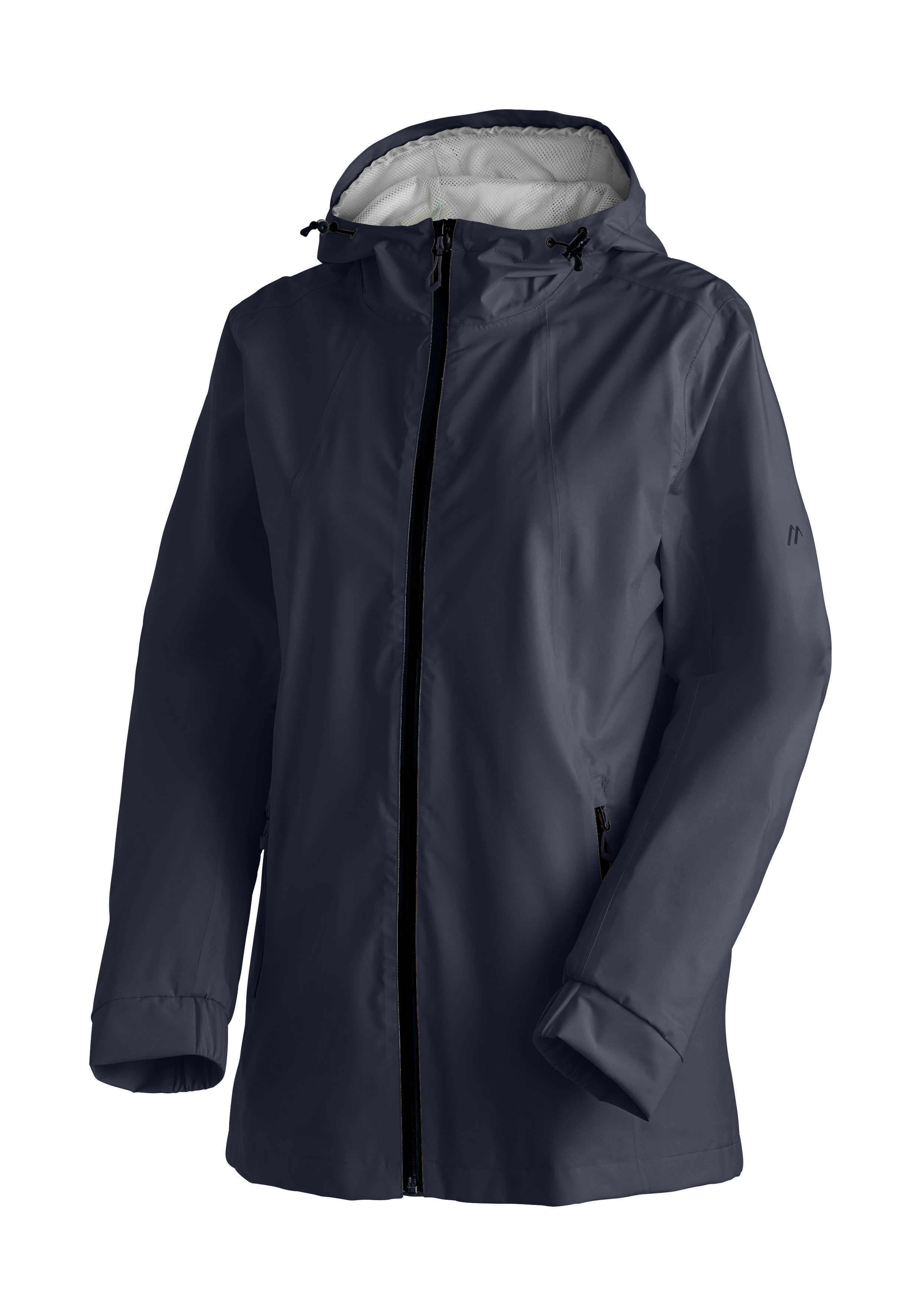 Regenjacke, Hardshell, Kapuze, Reißverschluss, Nachtblau