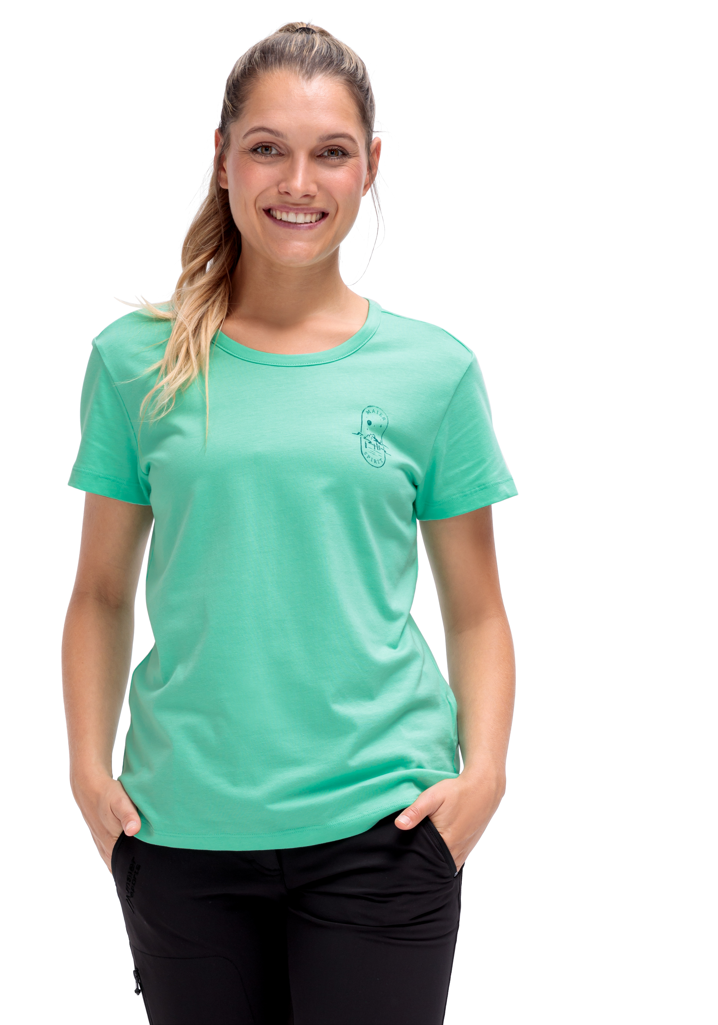 T-Shirt, Mintgrün, Kurzarm, Rundhals, Logo