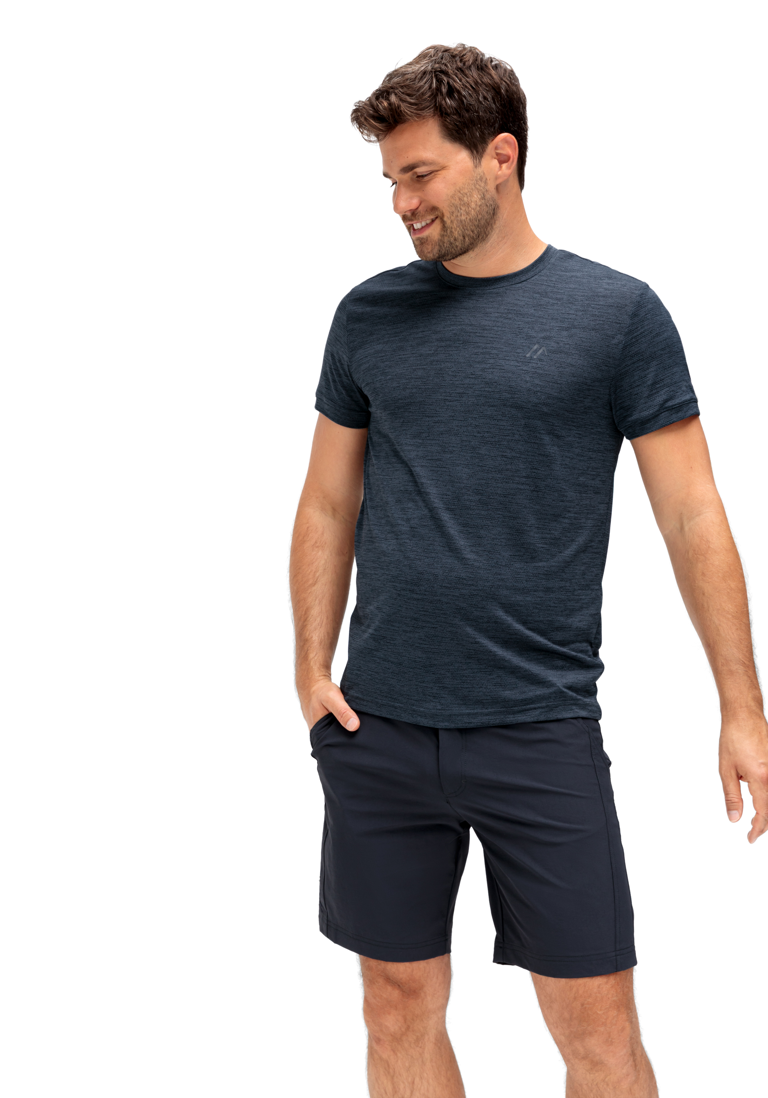 T-Shirt, Shorts, Crew neck, Dunkelblau, Freizeitkleidung