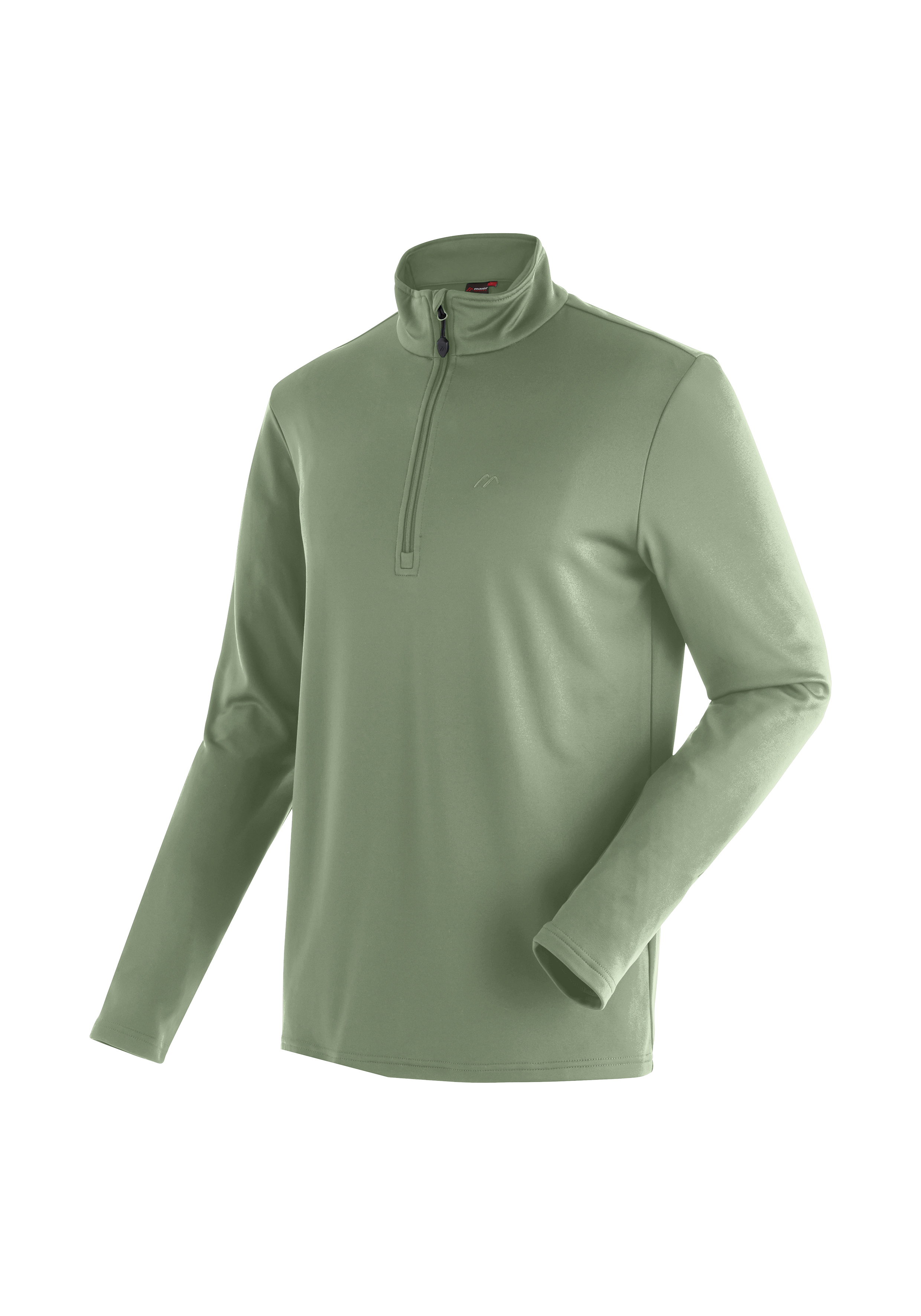 Felix Pullover, Langarmshirt, Halfzip, Fleece, Olivgrün