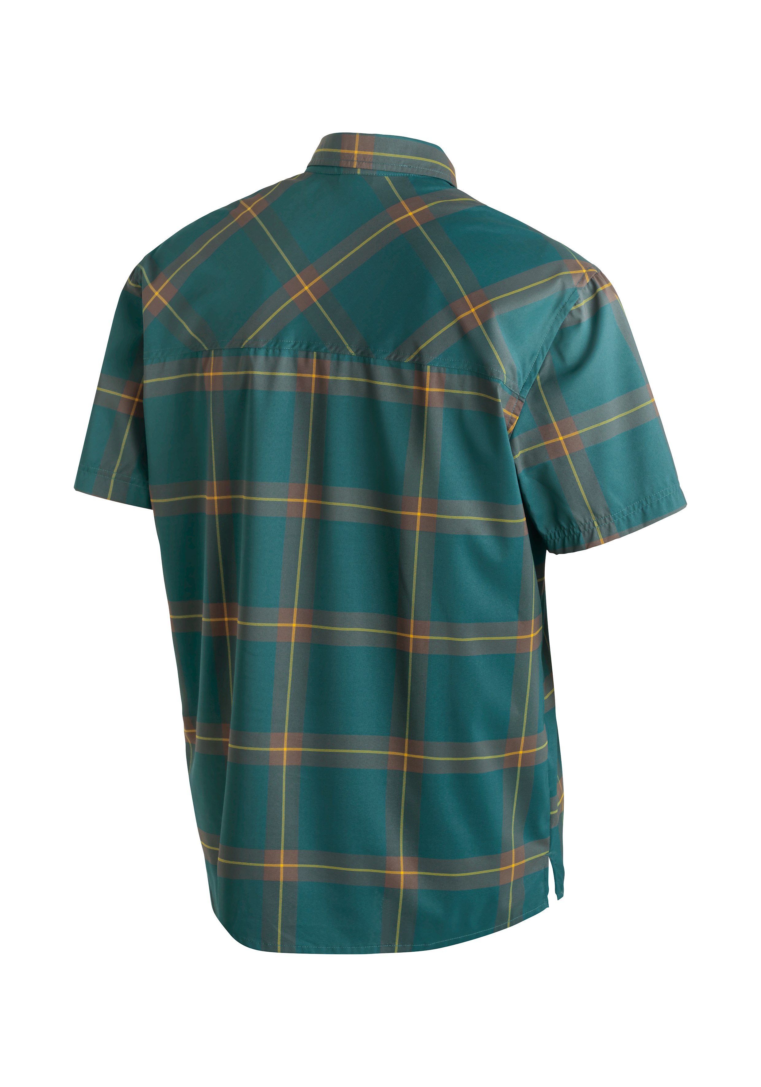 Hemd, Kurzarm, Platte Muster, Karo, Teal