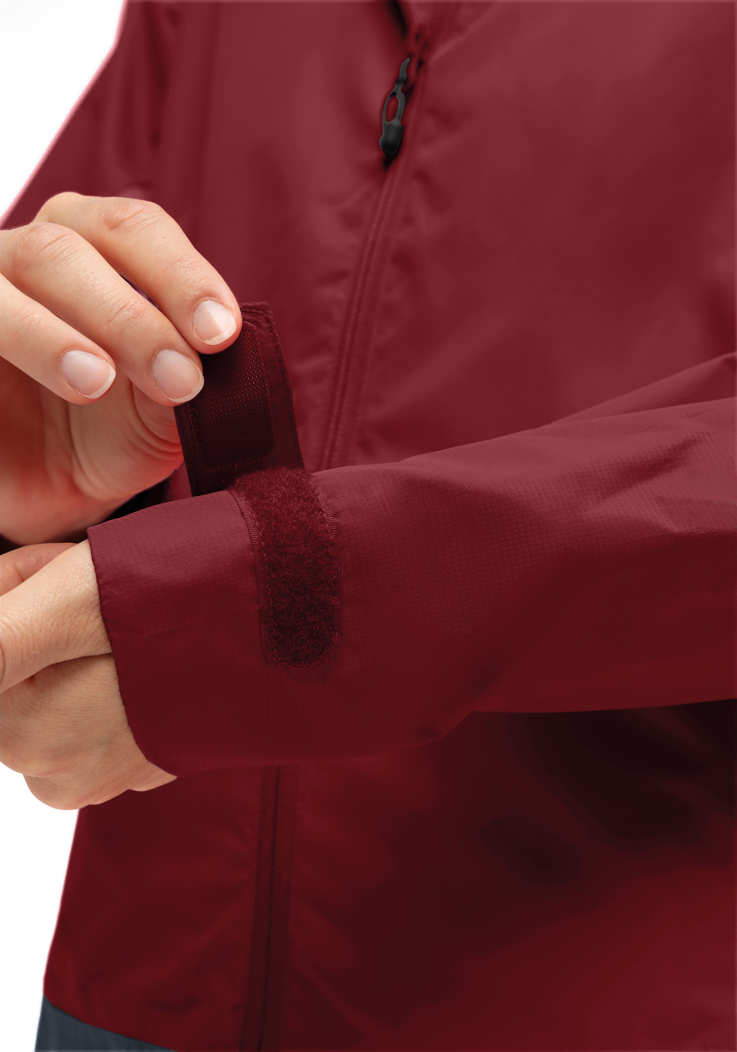 jacke, Reißverschluss, Klettverschluss, Langarm, rot