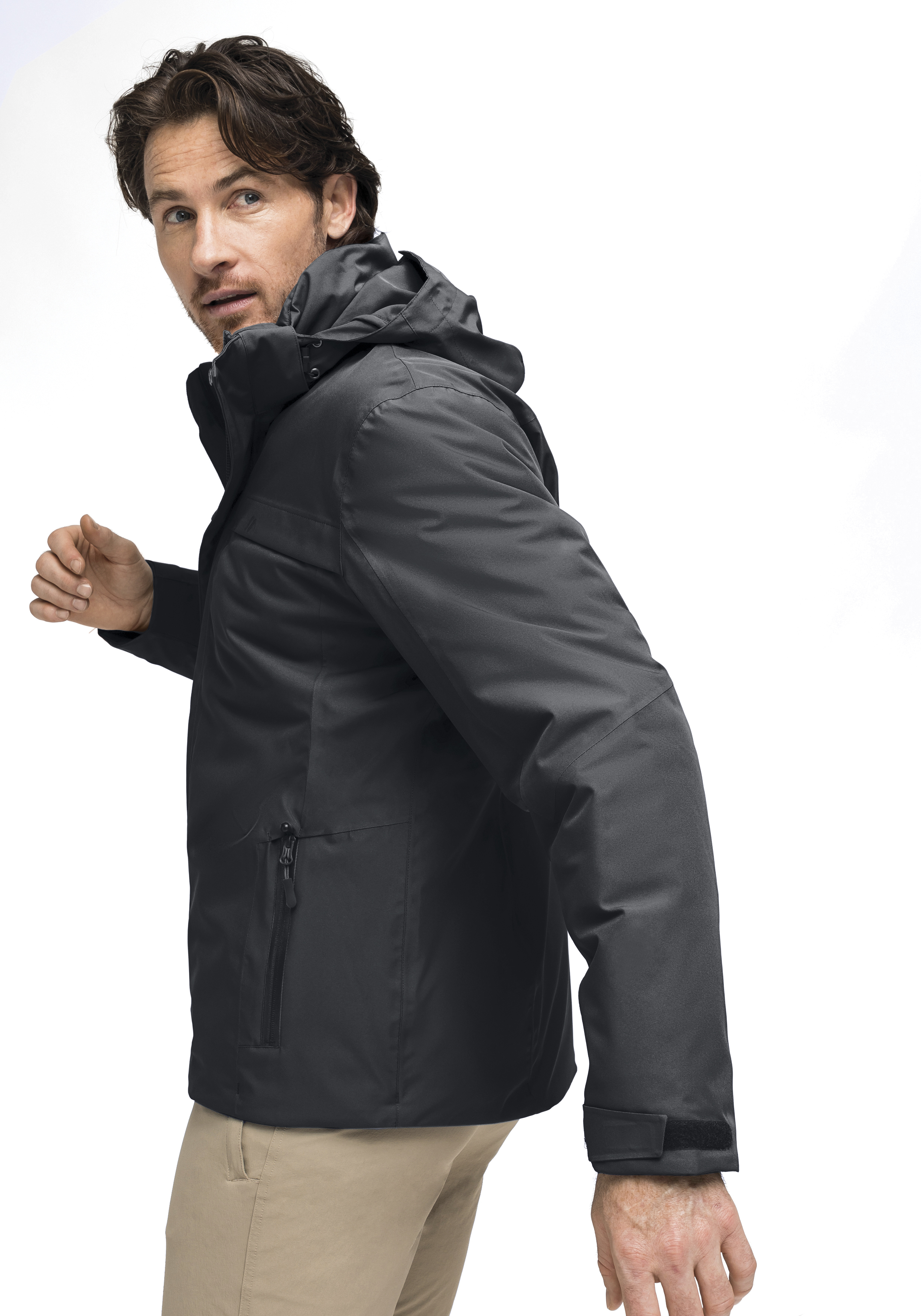 Hardshell, Puffer, Herrenjacke, Reißverschluss, Taillierter Schnitt