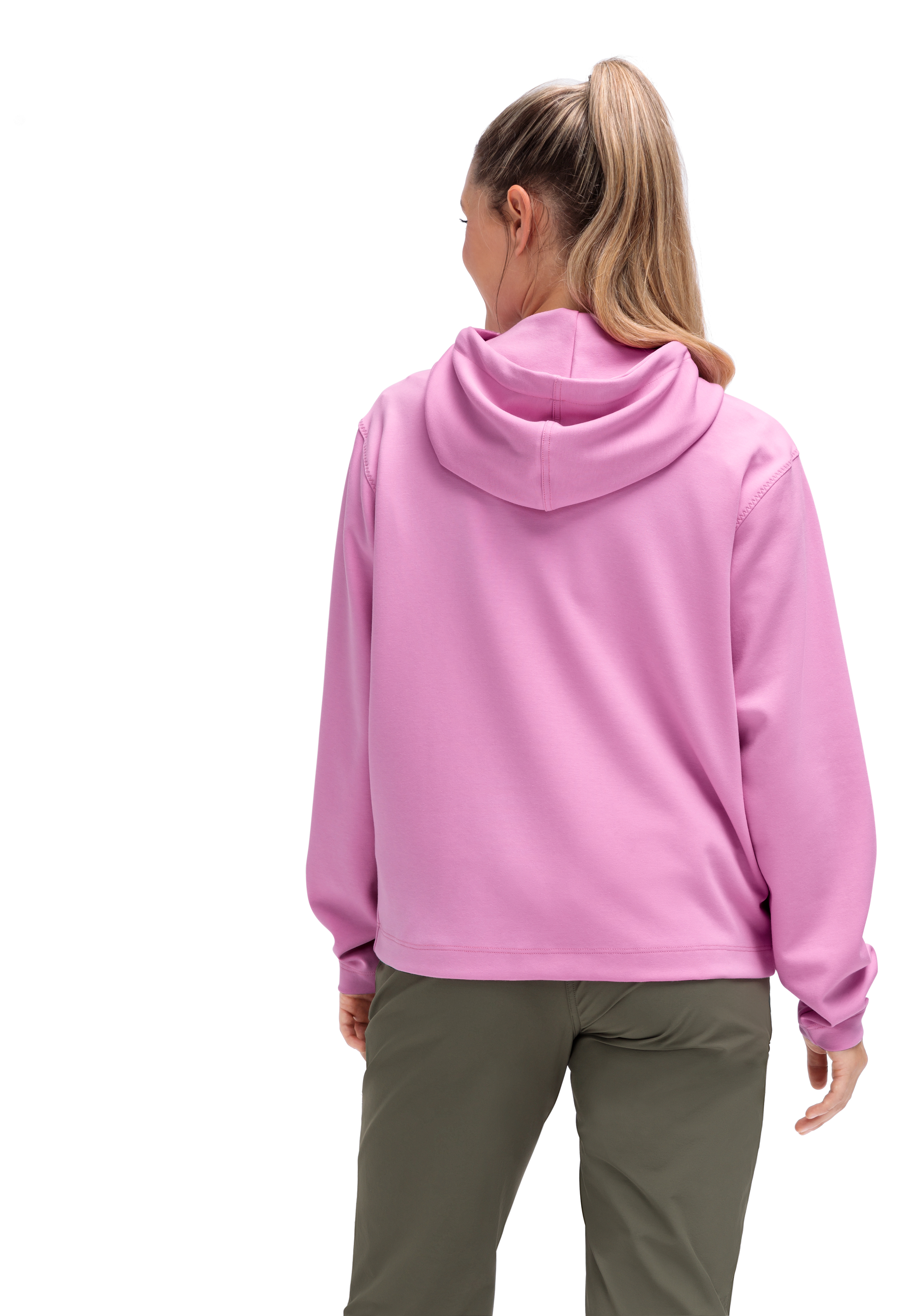 Hoodie, Rosa, Kapuze, Rückseite, Langarm