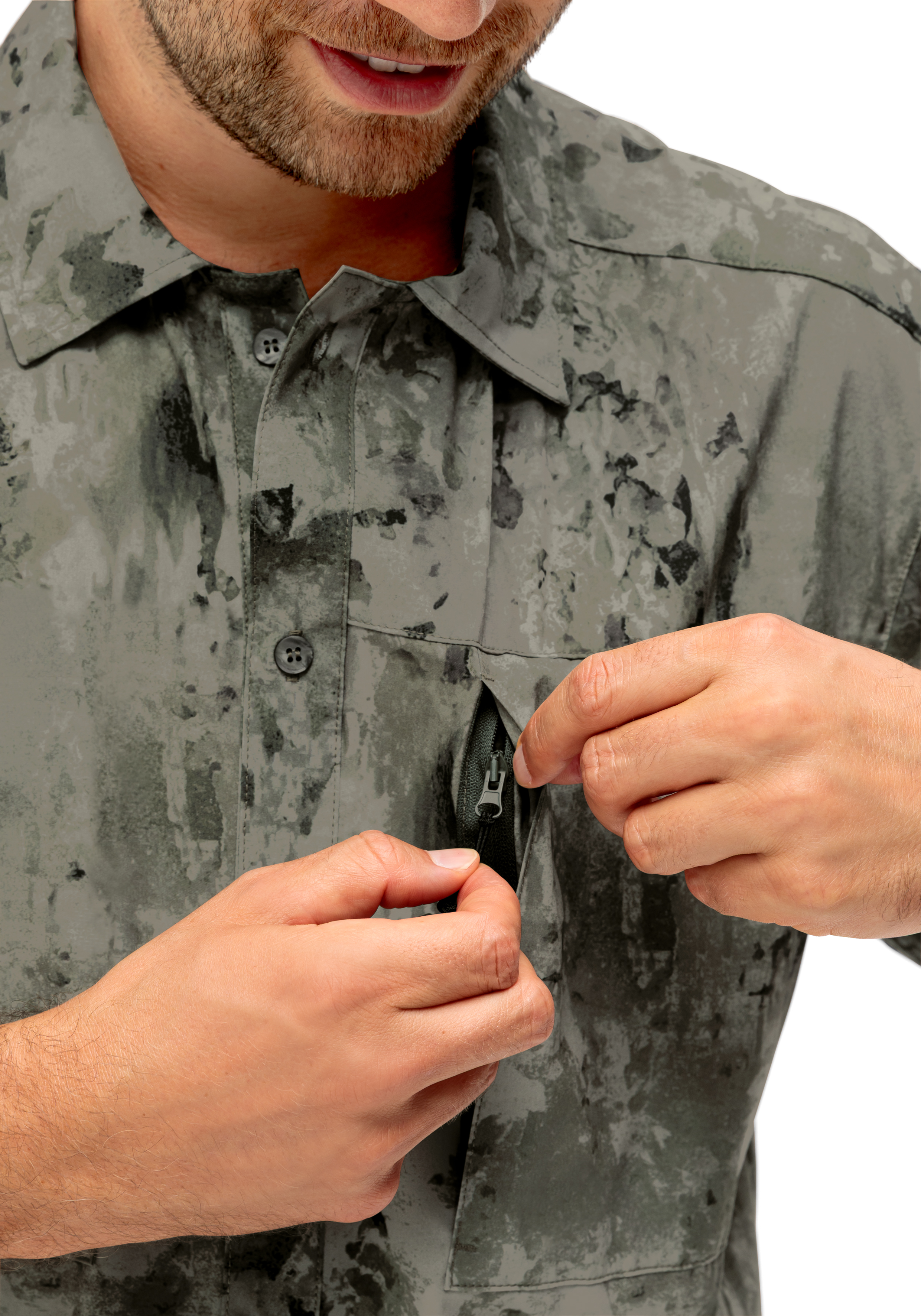 Kamerate, Reißverschluss, Hemd, Langarm, Kragen