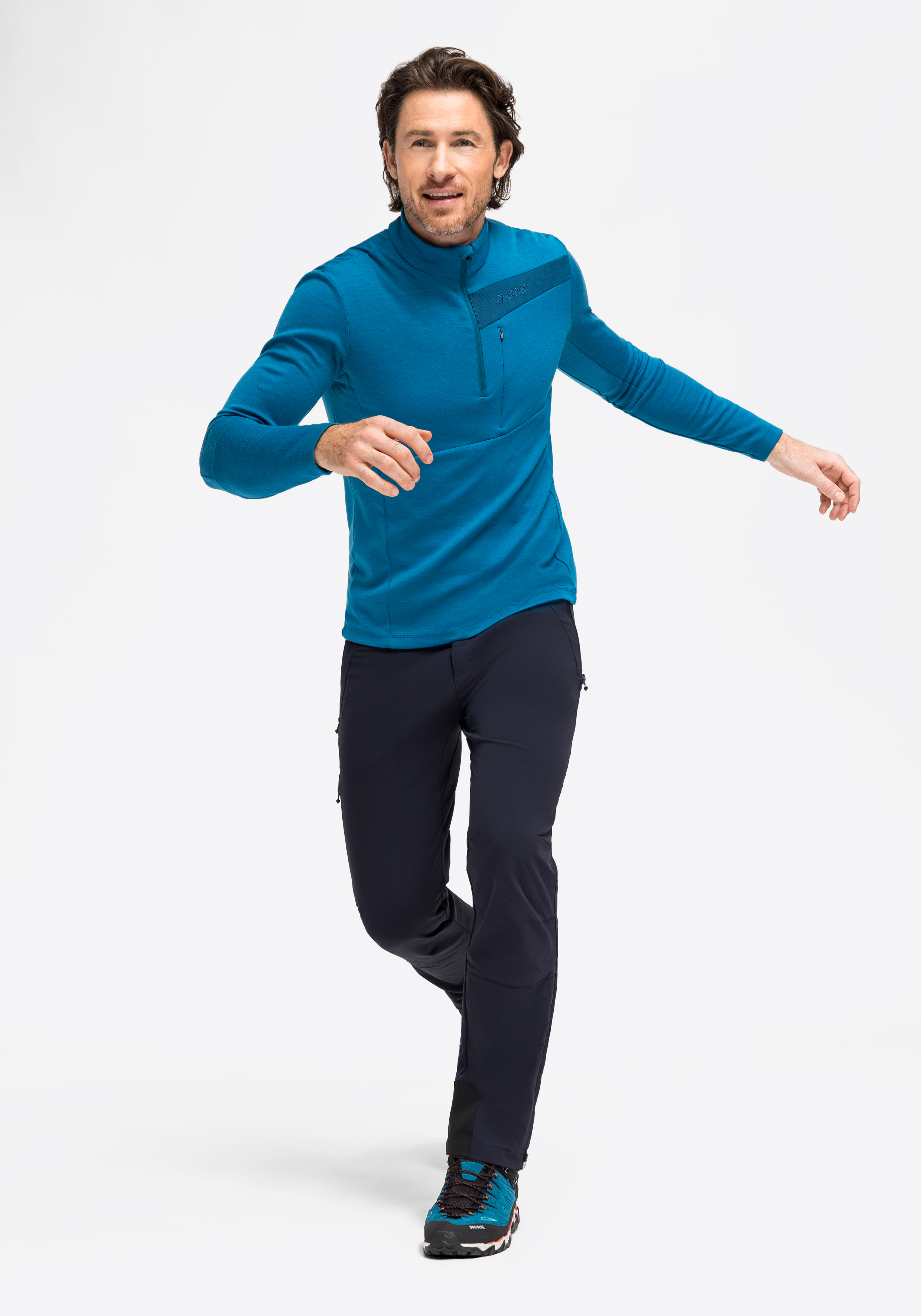 Naturno Langarm, Ärmel, Person, Gesicht, Kopf, Fleece, Pullover, Longsleeve, Zip Pocket, Hiking pants