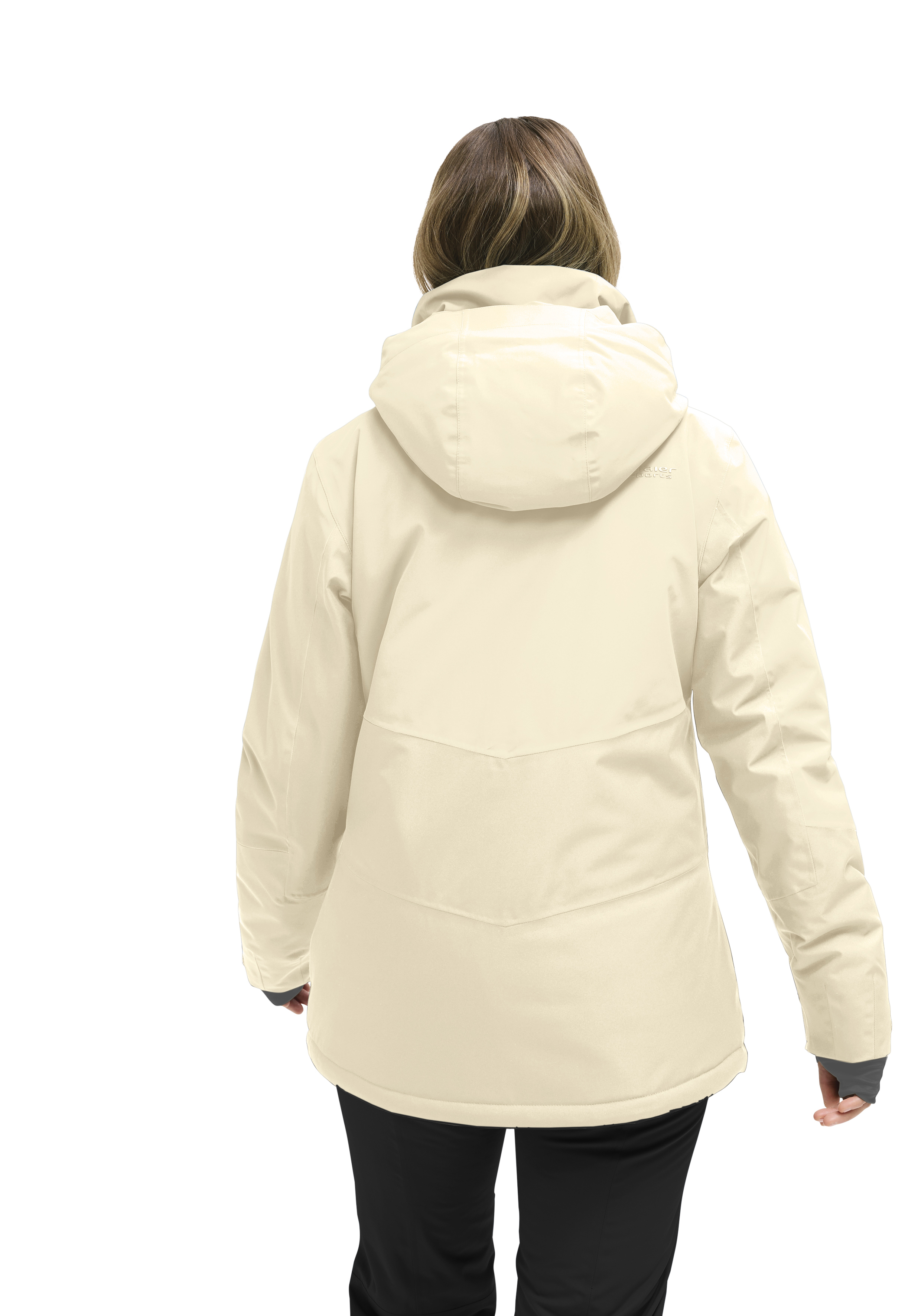 Poiana Winterjacke, Kapuze, Beige, Puffer, Rückansicht