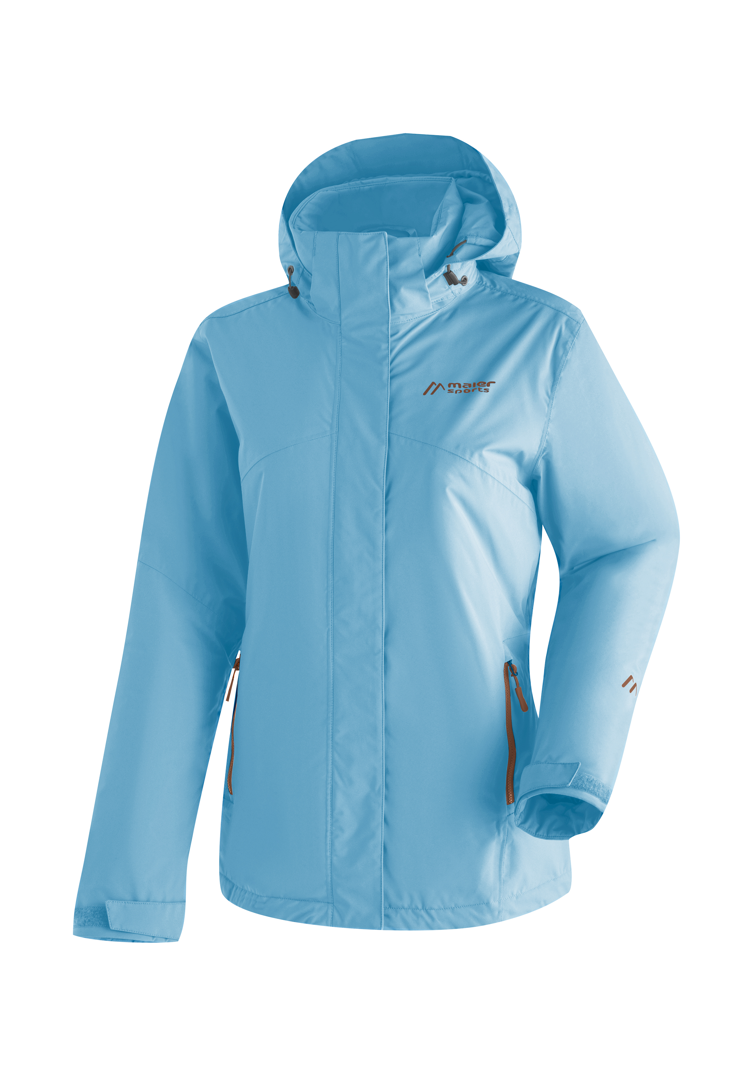 Damenjacke, Regenjacke, Kapuze, Hellblau, Reißverschlusstaschen