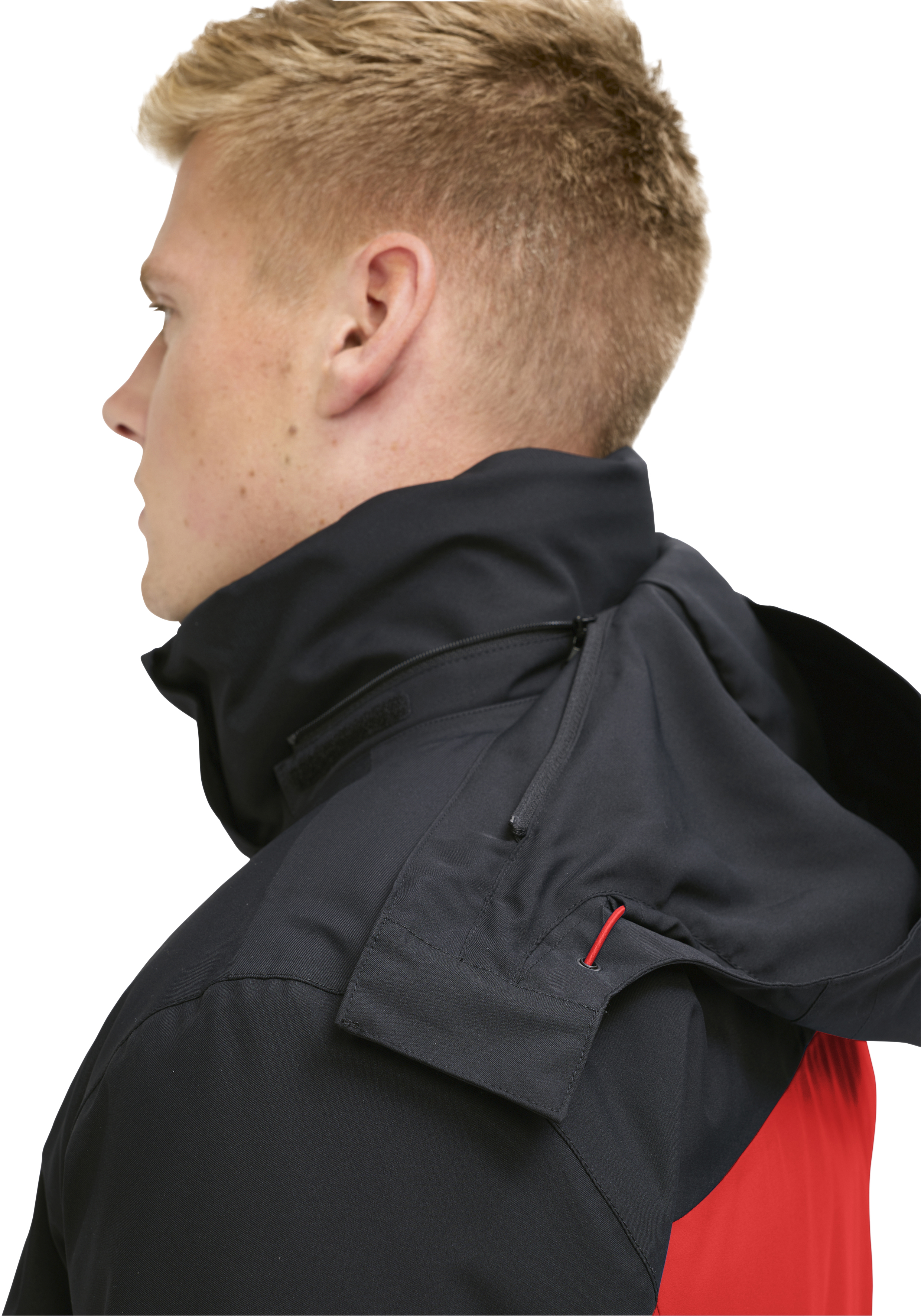 HELGE jacke, hoodie, hoher kragen, Reißverschluss, Farbenkontrast