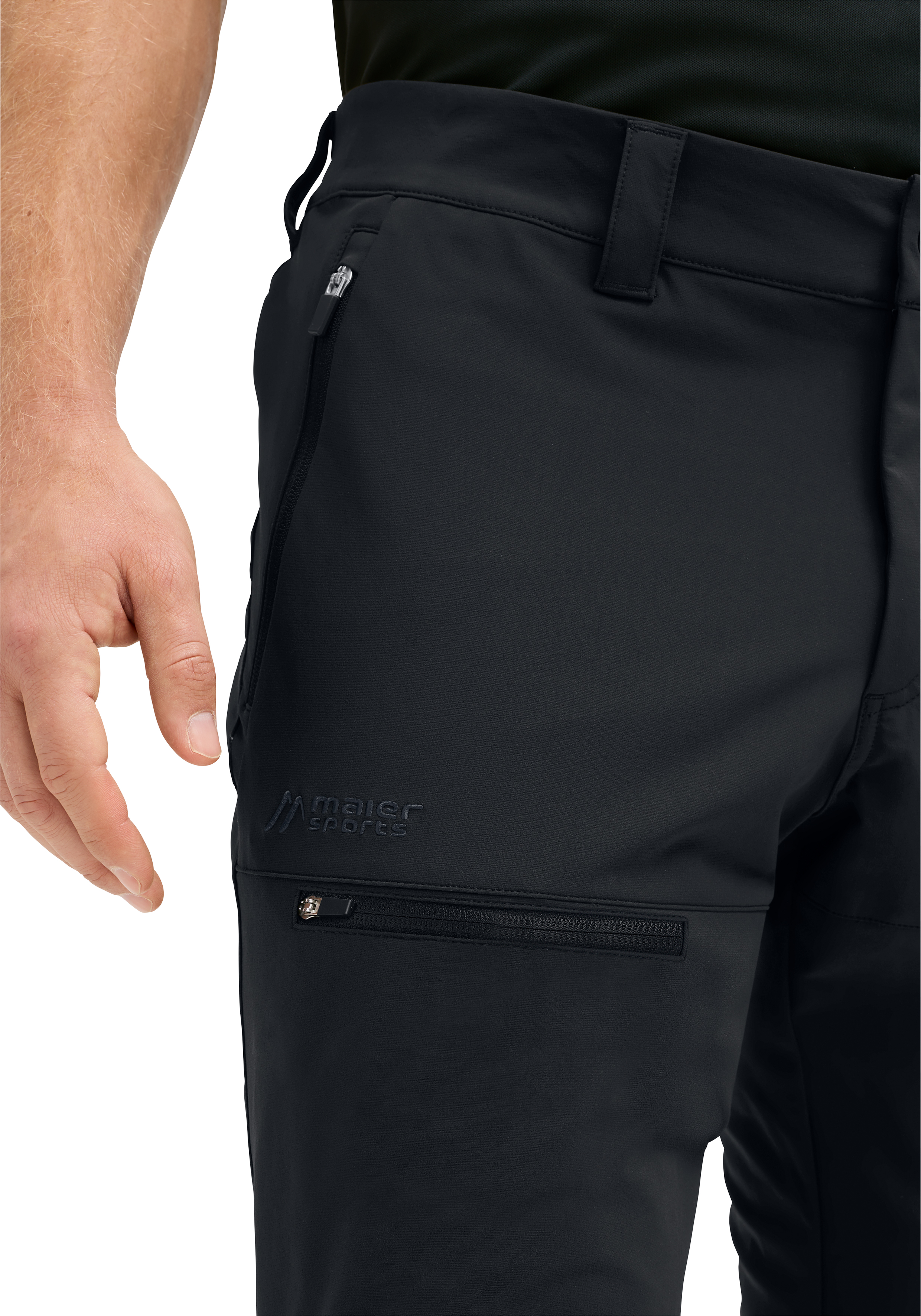 hose, sport pants, zippered pocket, slim fit, schwarz