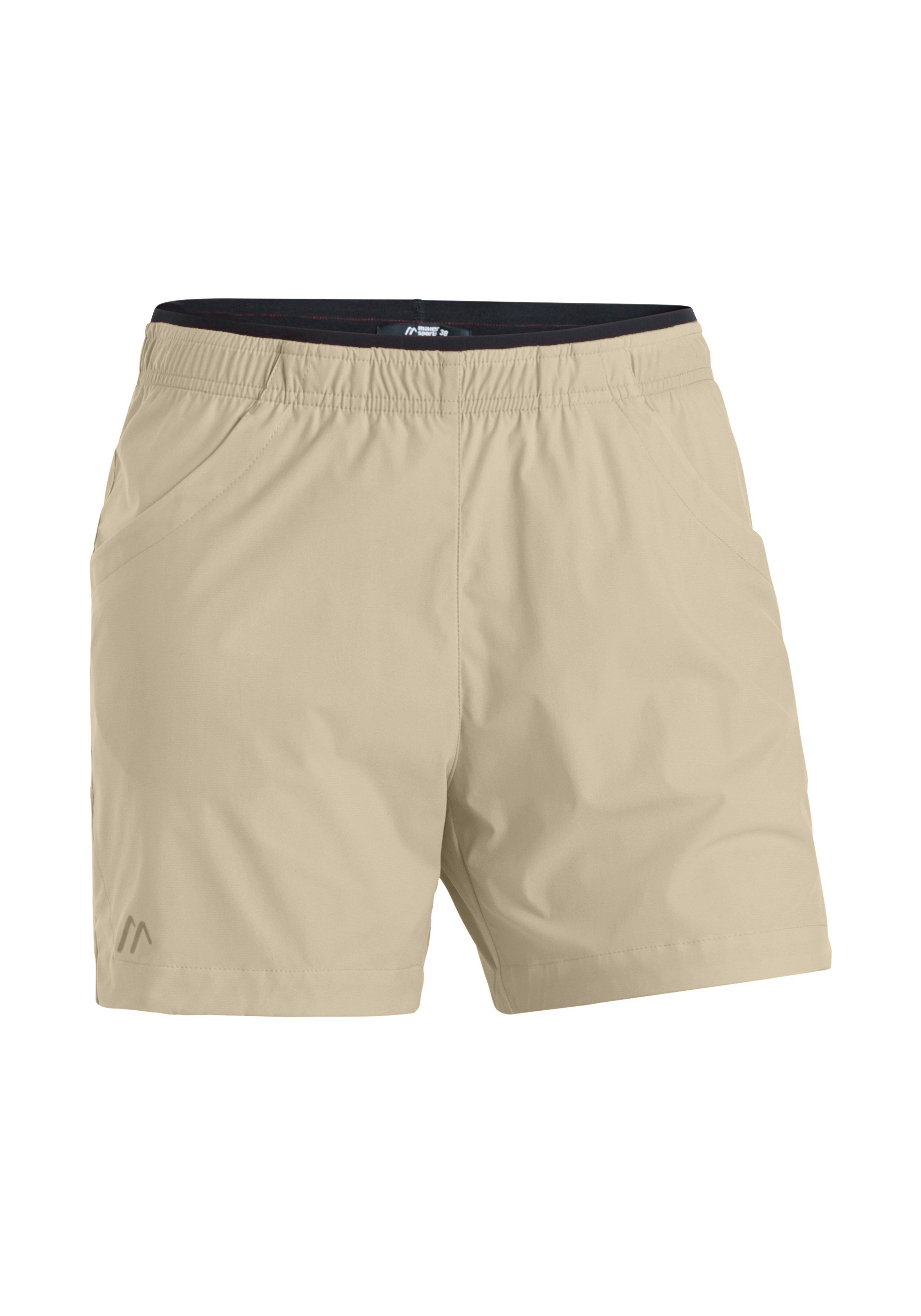 Kurze Hose, Beige, Elastischer Bund, Seitentaschen, Leichtes Material