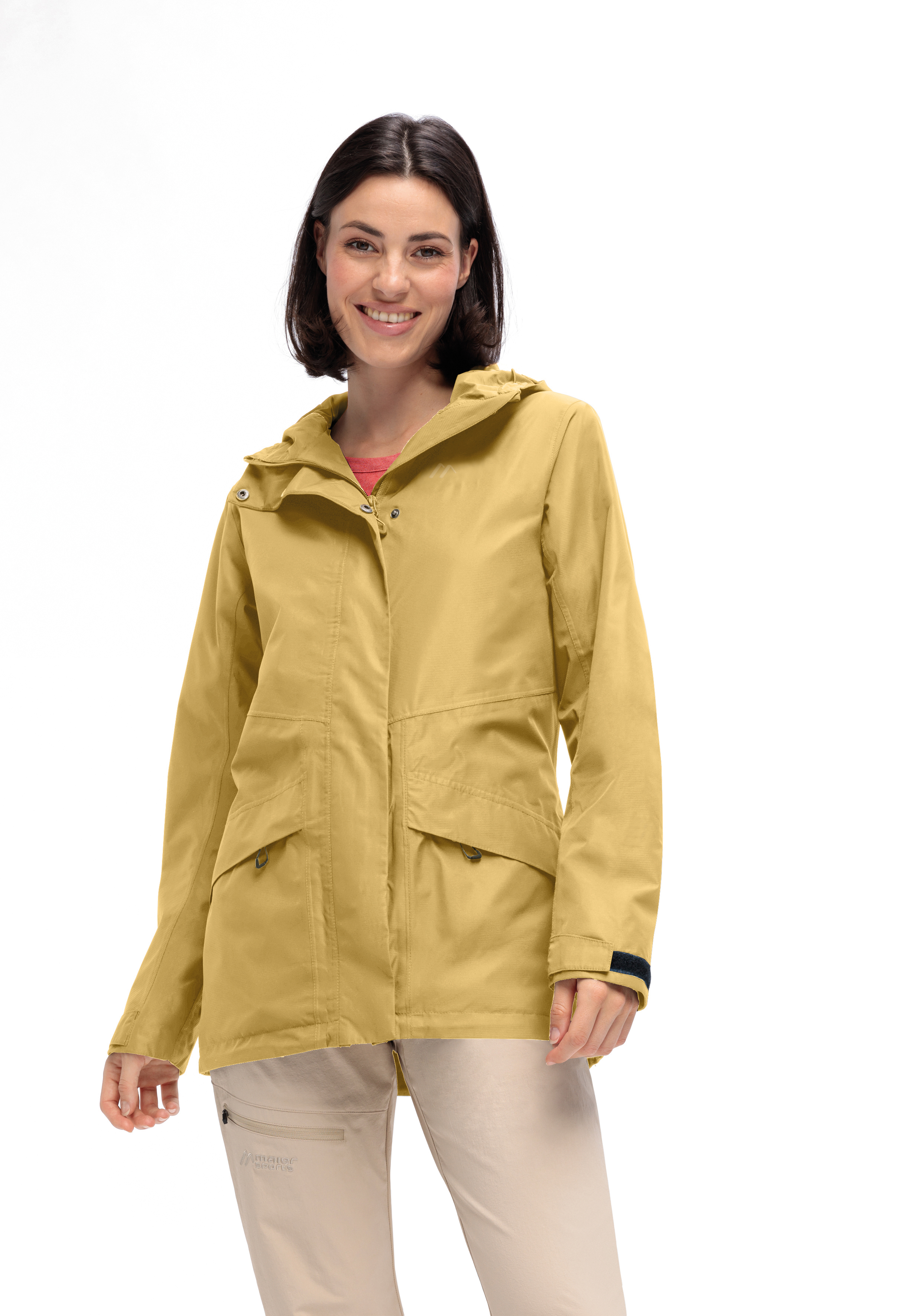 jacke, windbreaker, reissverschluss, khaki, taschen