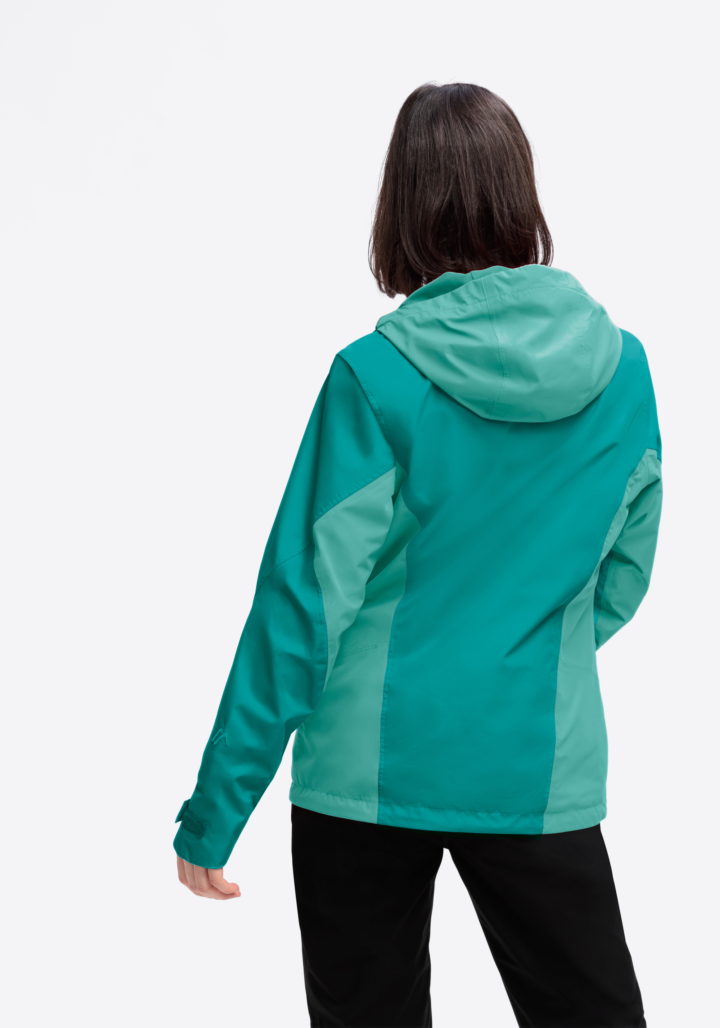 Brocken W Mantel, Langarm, Kapuze, Jacke, Person, jacke, mit kapuze, zweifarbig, teal, windbreaker