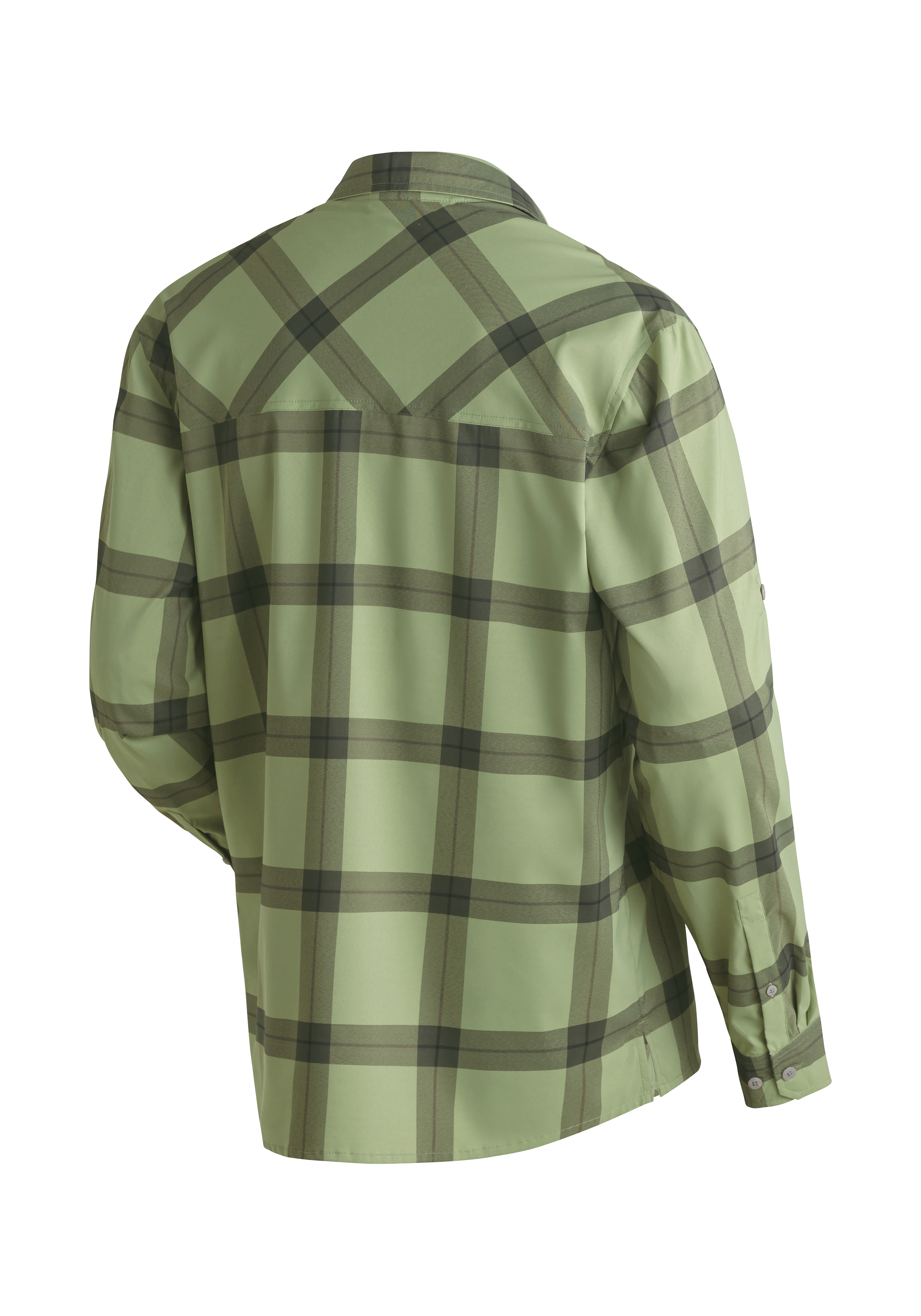 Hemd, Karo, Langarm, Olive, Baumuster