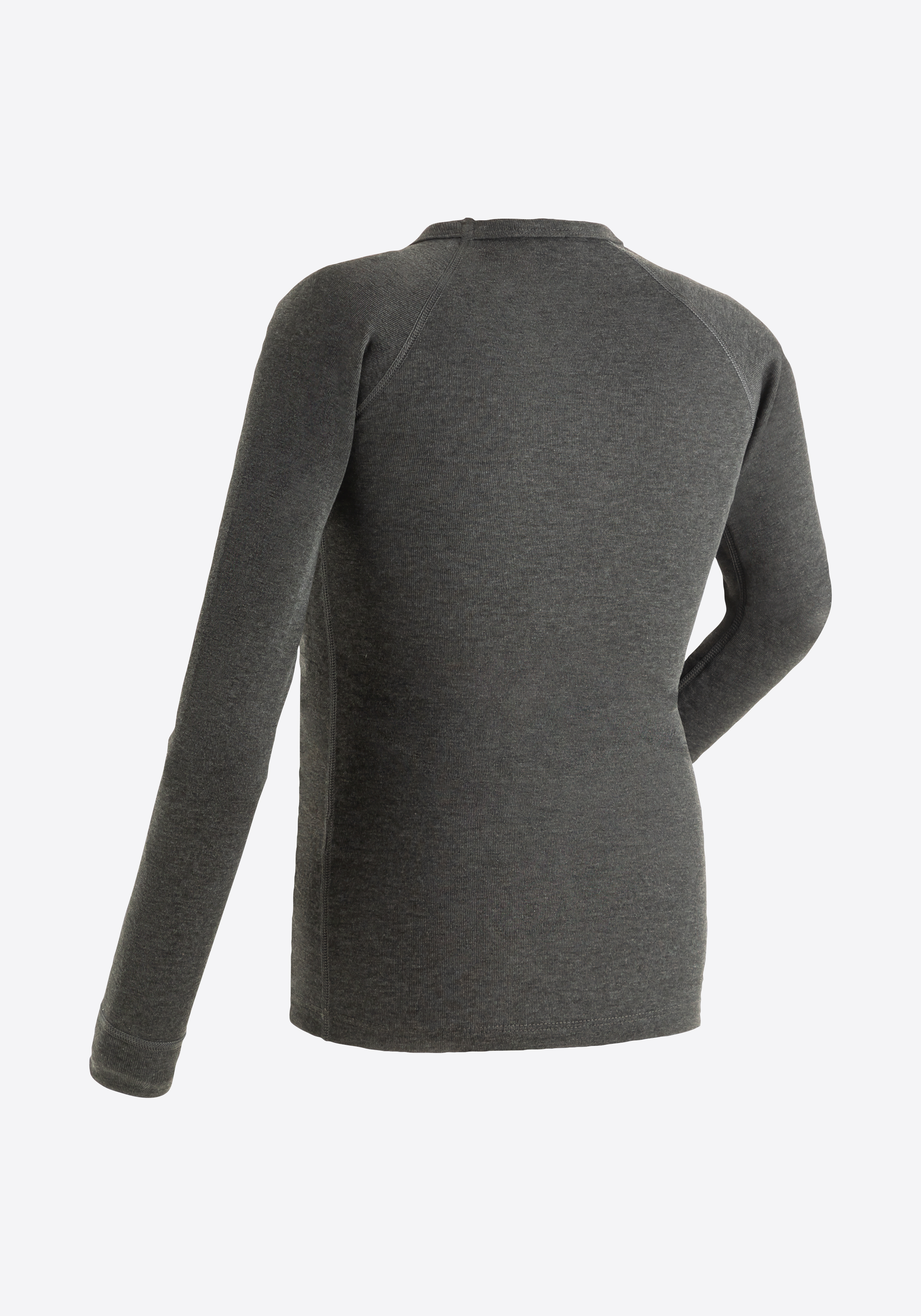 Vlies, Langer Ärmel, Ärmel, Mantel, Pullover, Graues Sweatshirt, Langarm, Rippbündchen, Rundhalsausschnitt, Kunstfaser
