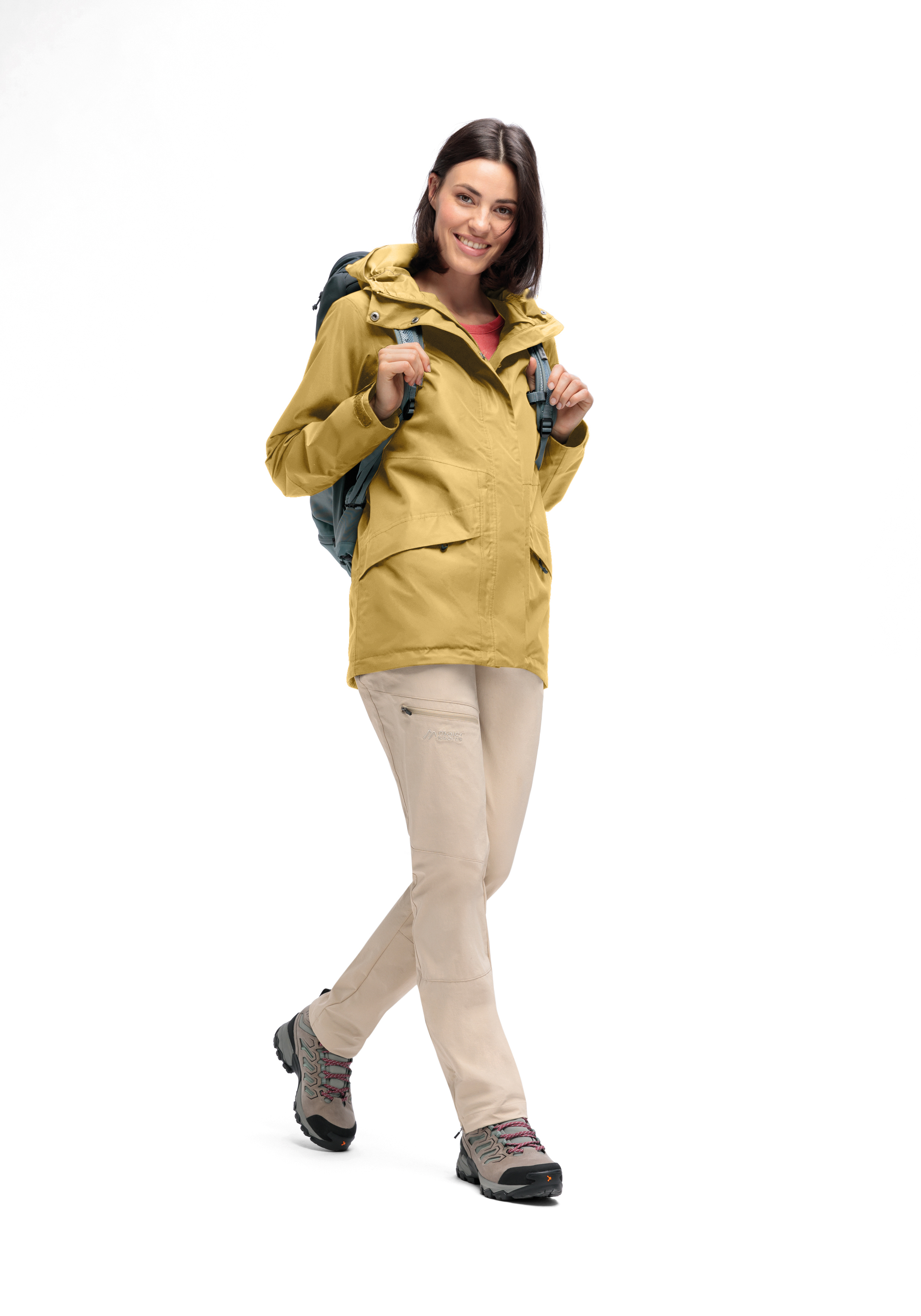 jacket, anorak, gelb, hooded, rucksack