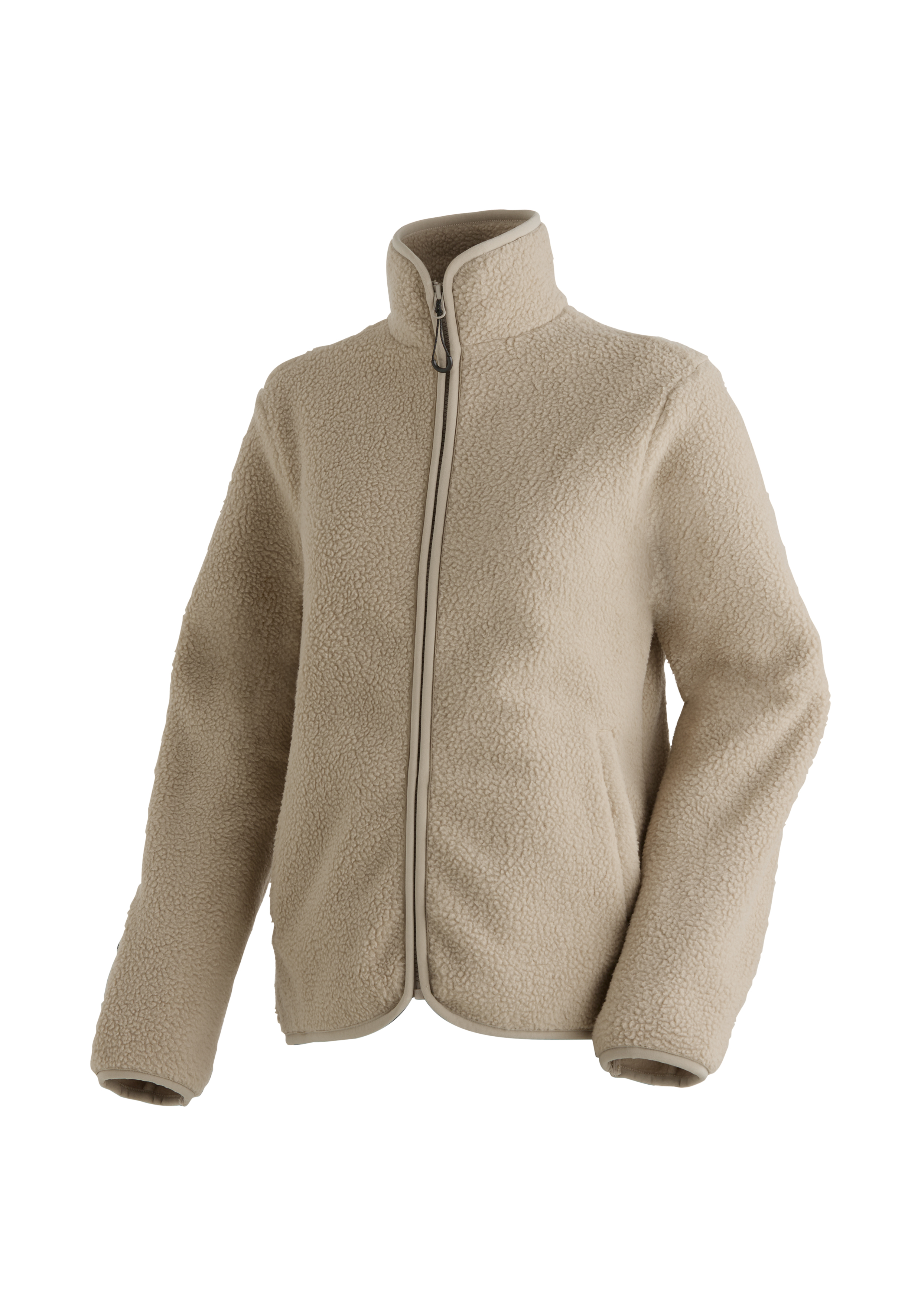 Fleece, Beige, Reißverschluss, Jacke, Teddy-Fleece