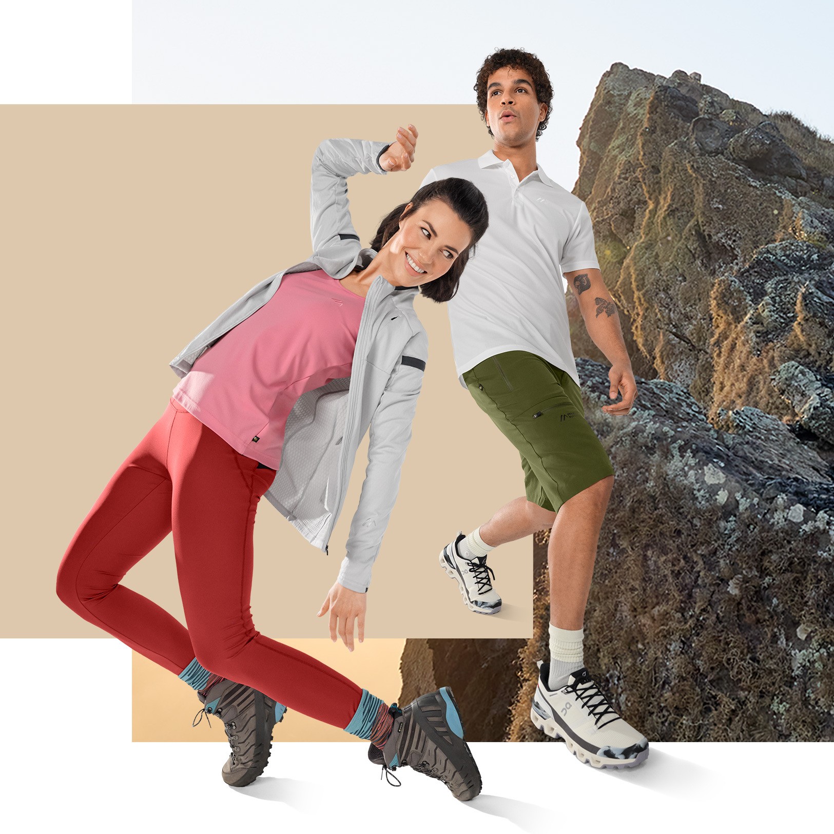 Header_passformspezialist_mobil Schuh, Sneaker, Kurze Hosen, Person, Hosen