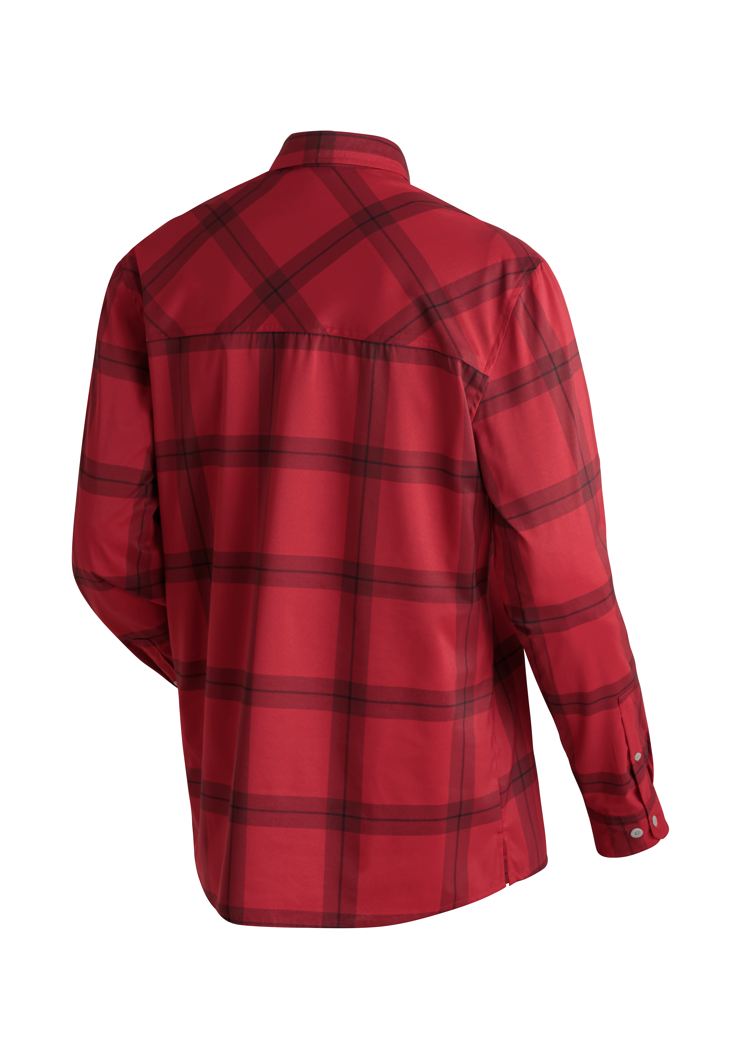 Plaid, Rotes Hemd, Knöpfe am Ärmel, Langarmshirt, Freizeithemd