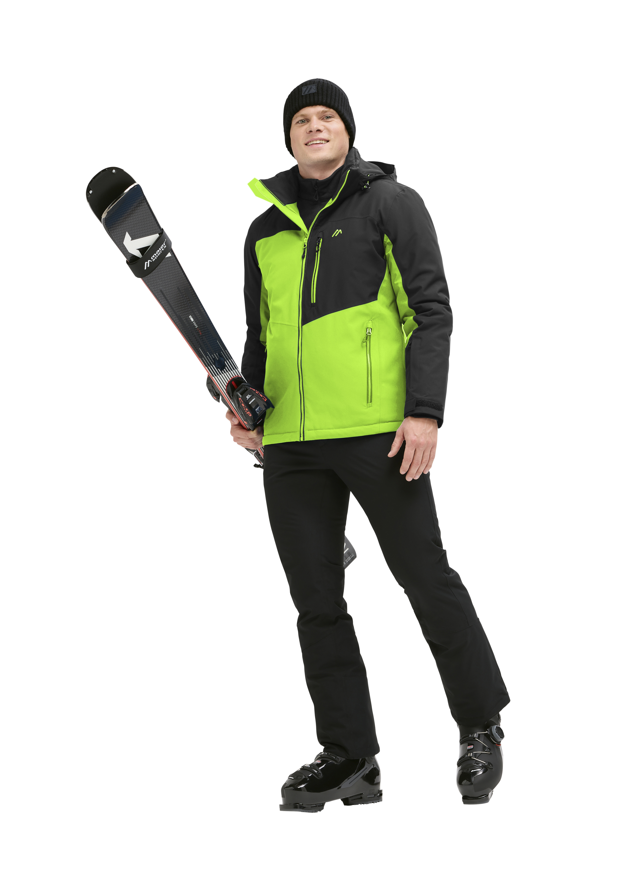 skijacke, skiausrüstung, skihose, skistiefel, skifahrer