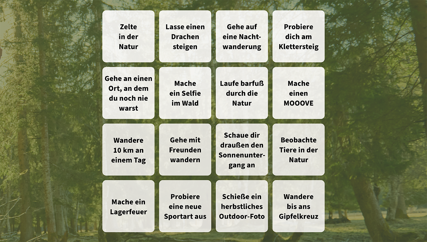 MAS_Bingo-Karte_FW25-26_Website_1407x800px (1) Pflanze, Vegetation, Draußen, Baum, Wald