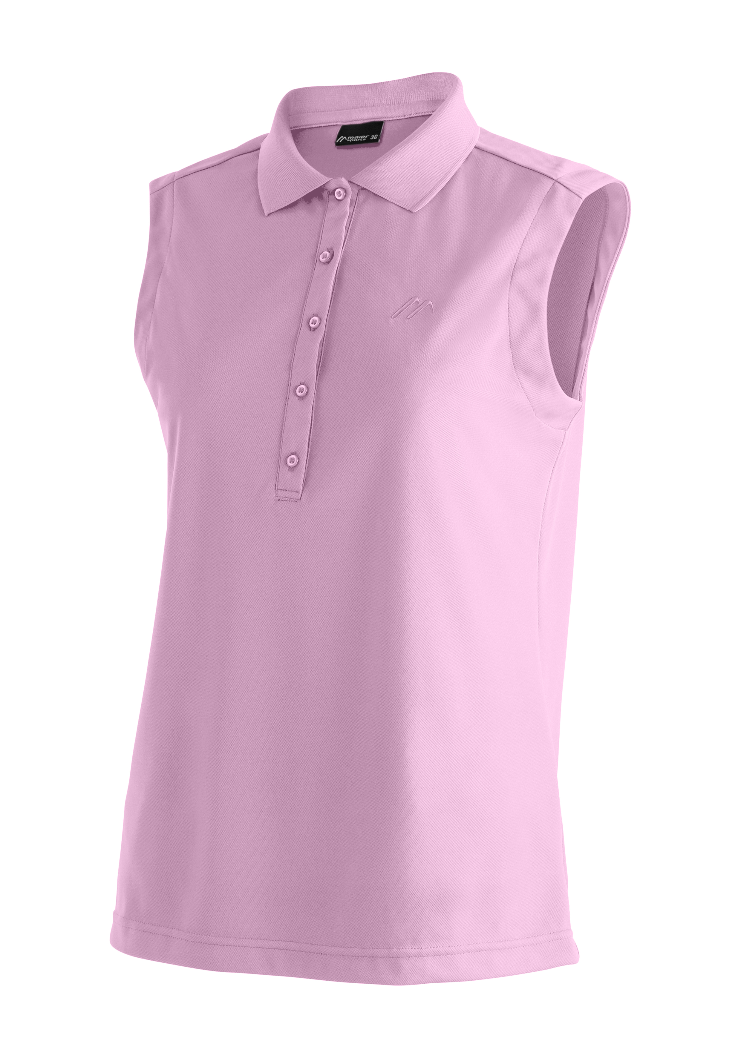 Ulrike sleeveless ärmellos, Polo, Polohemd, lila, Kragen