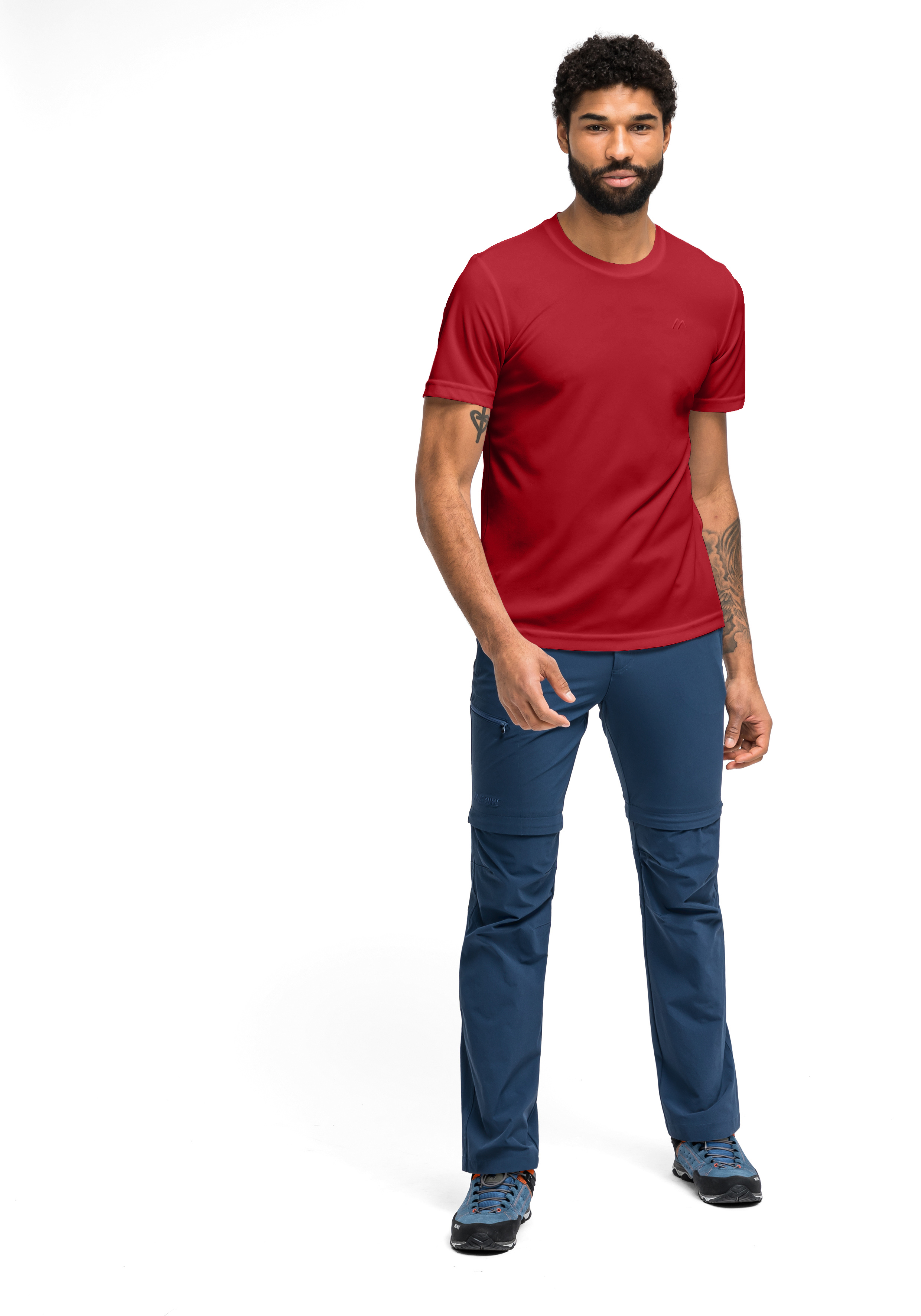 Walter T-Shirt, Kurzarm, Rot, Rundhals, Beine? (no), T-Shirt, Kurzarm, Rot, Rundhalsausschnitt, Unifarben, t-shirt, rot, kurzarmig, herren, unifarben