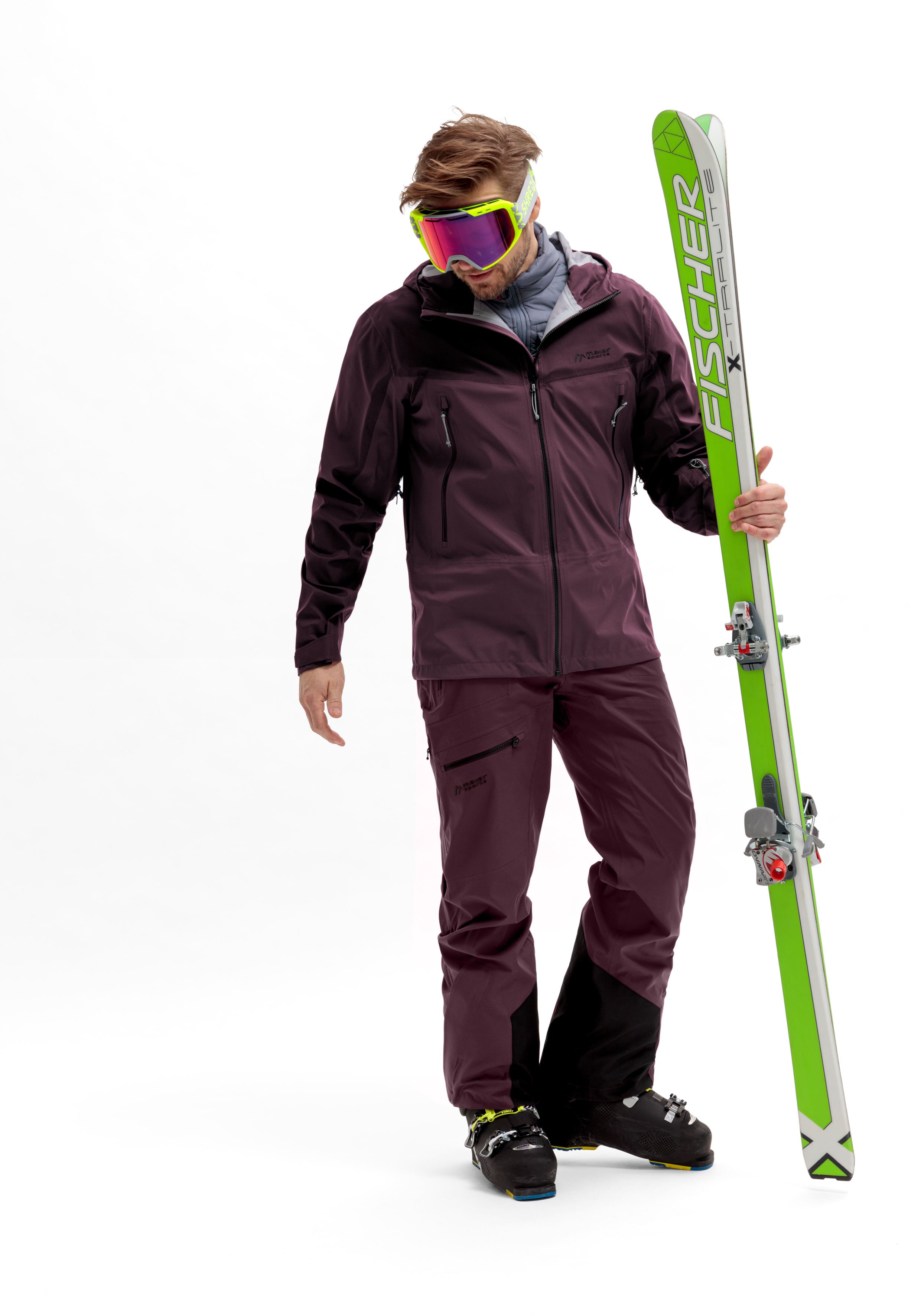 Marsicano 3lg Jacke, Natur, Draußen, Mann, Person, Skioutfit, Skihose, Skipullover?, Skibrille, Skischuhe
