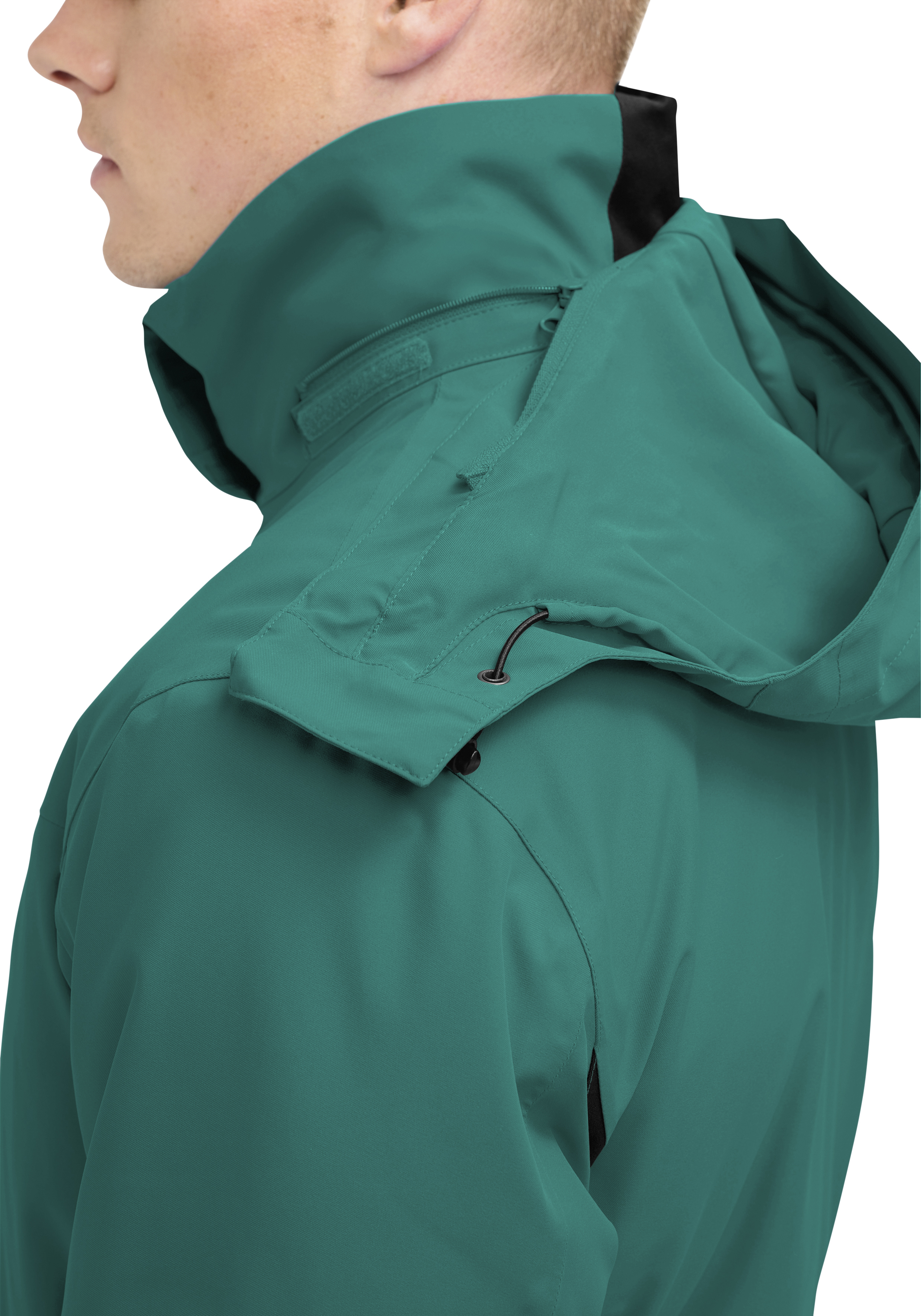 Golte Regenjacke, Hardshell, Kapuze, Zip-Tasche, Kragen