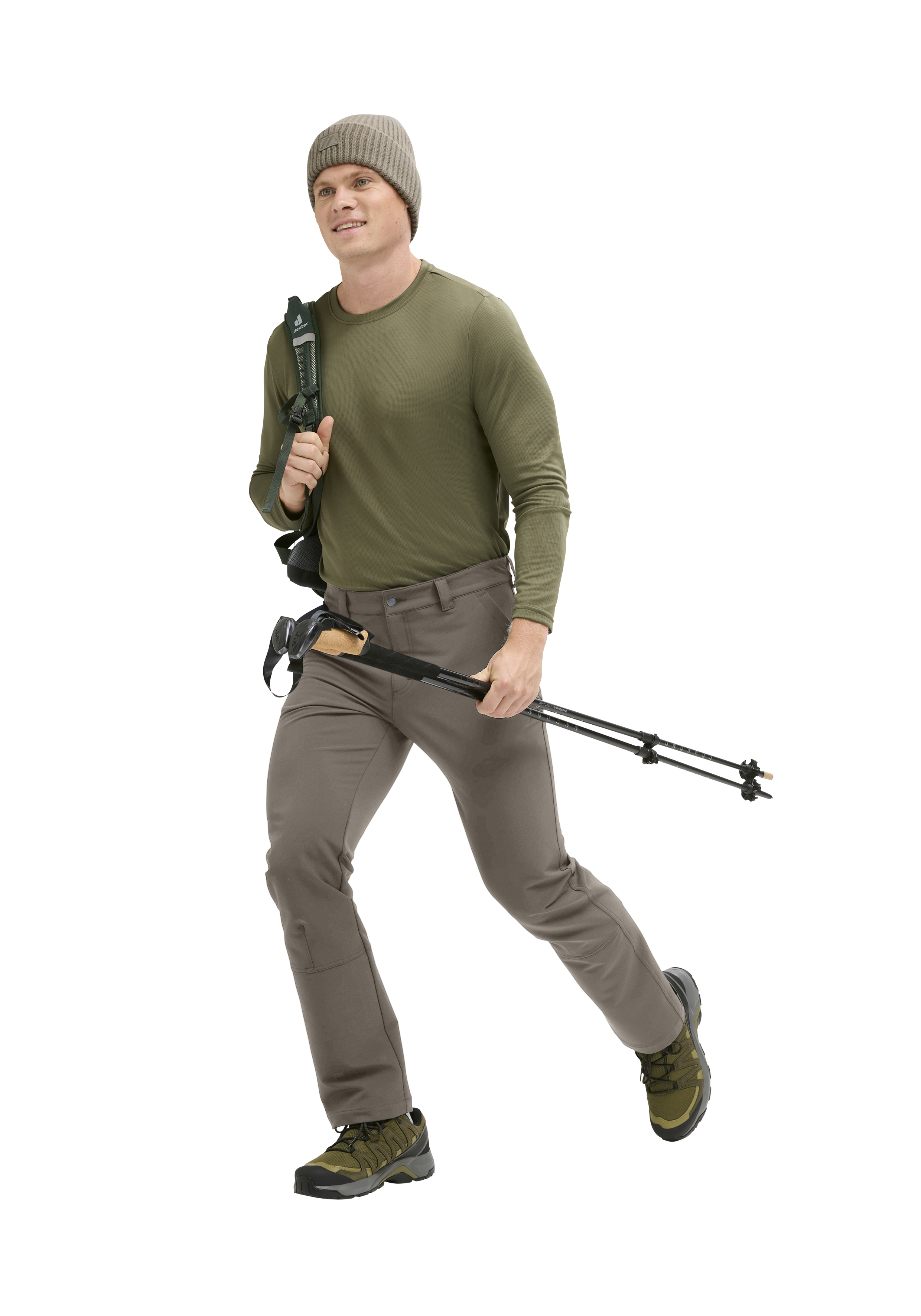Trekkinghose, Hiking pants, Beanie, Walking poles, Outdoor gear
