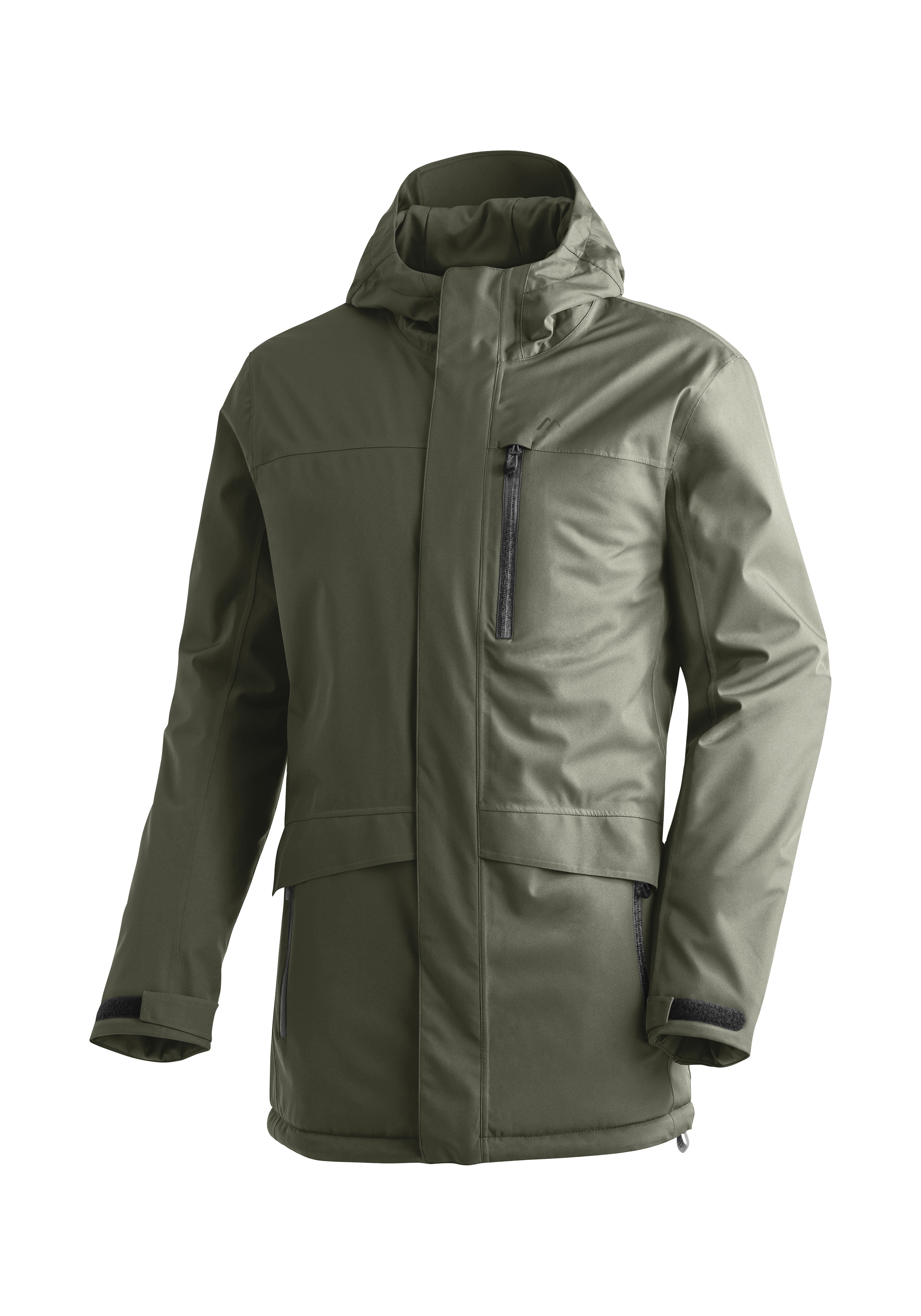 Peyor long jacke, militärgrün, anorak, reissverschluss, kapuze