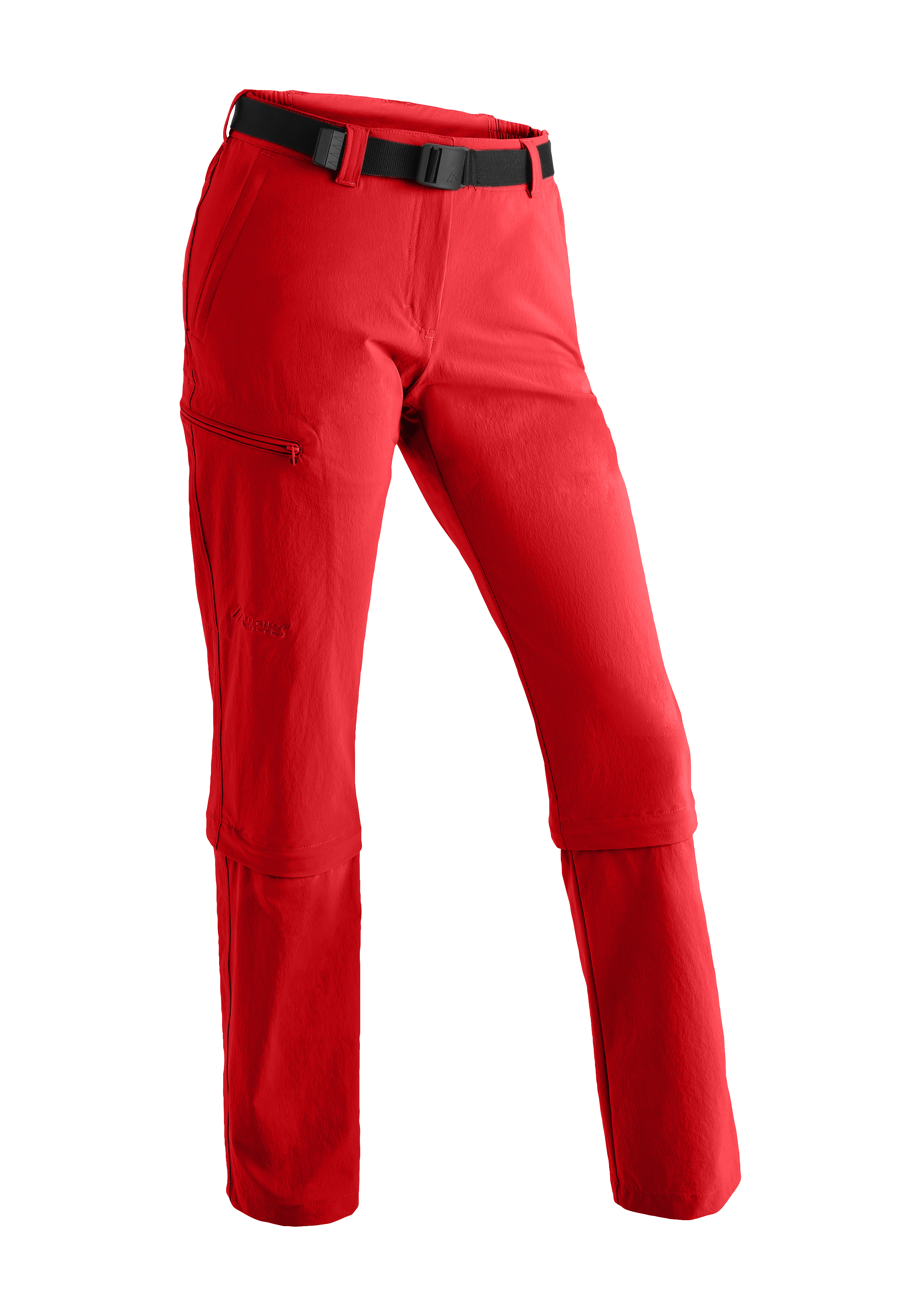 Arolla Hose, Outdoorhose, Reißverschluss-Tasche, Gürtel, Rot