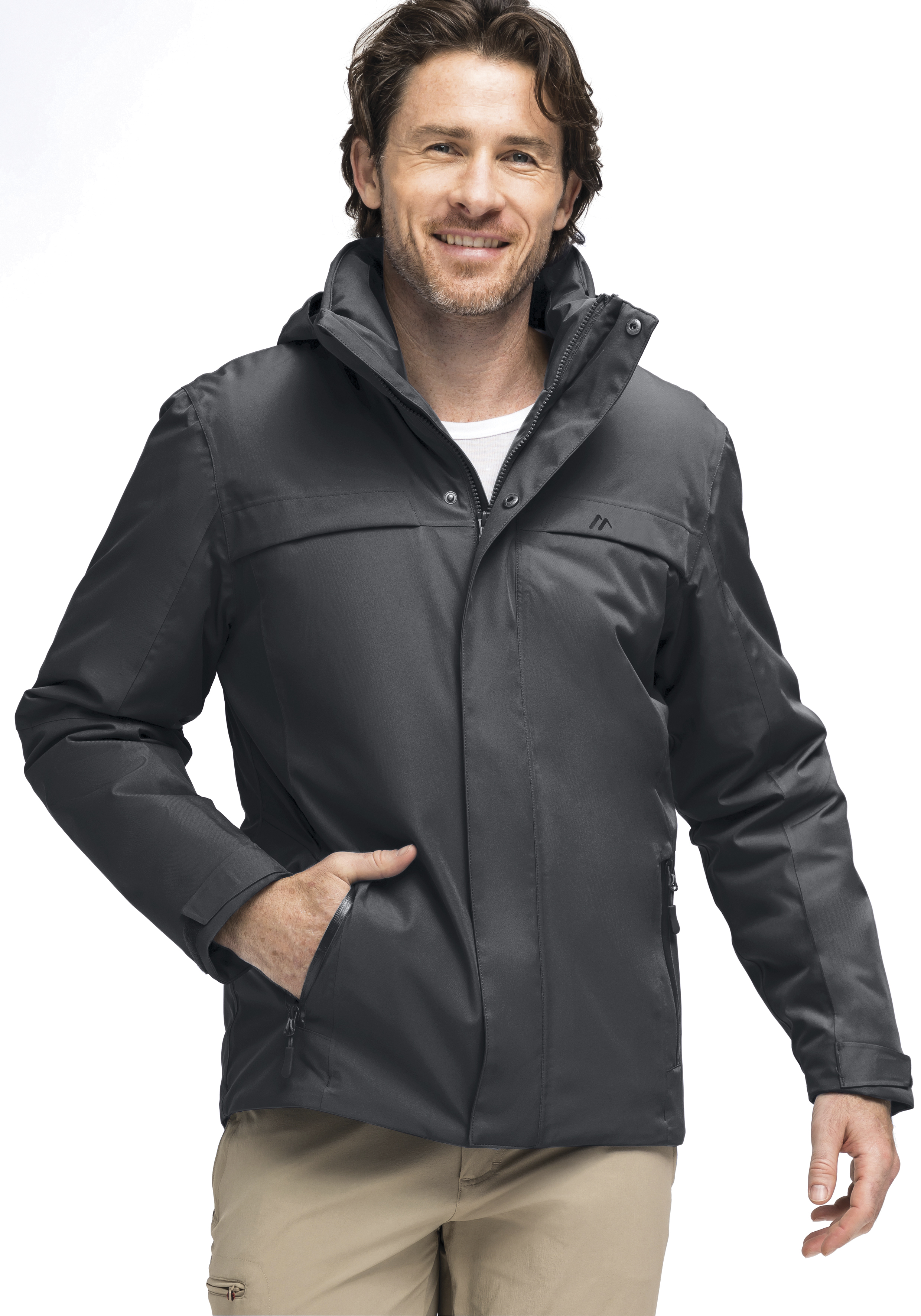 Herrenjacke, Windjacke, Reißverschluss, Kapuzenjacke, dunkelgrau