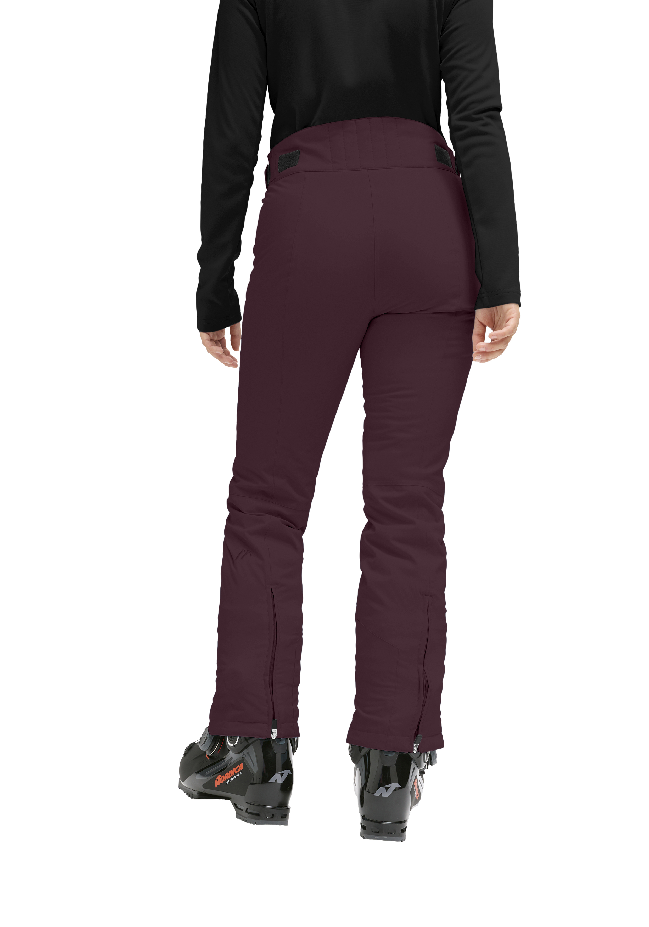 Skihose, Winterhose, Burgunderrot, Schnallenverschluss?, Reißverschlusssaum