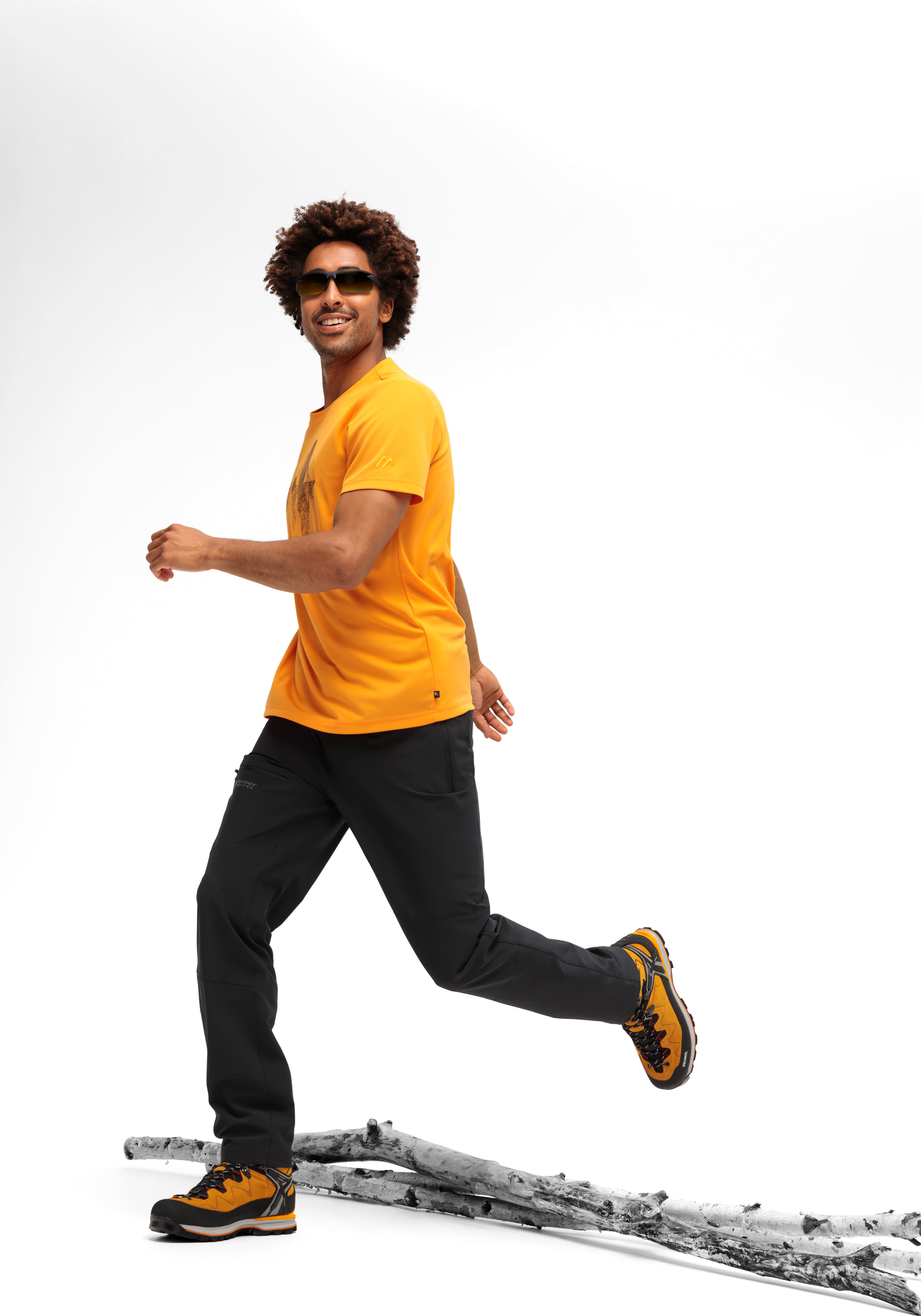 T-Shirt, Orange, Short-sleeve, Running, Shoes