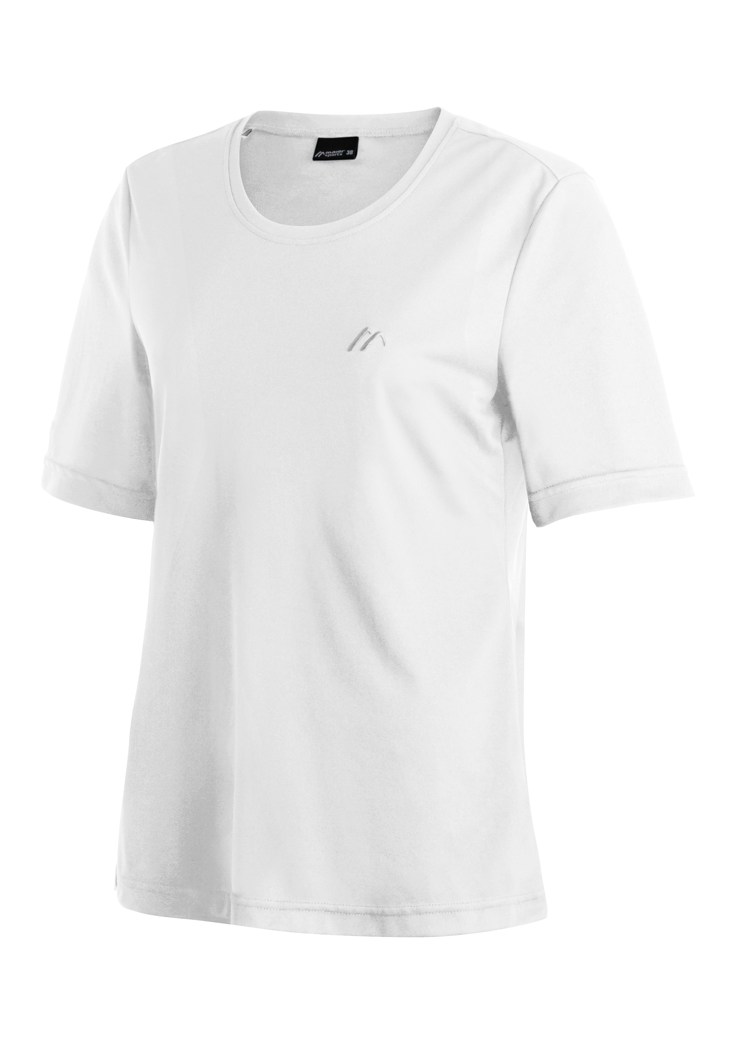 Waltraud H/S T-Shirt, Weiß, Kurzarm, Rundhals, Mini-Logo, T-Shirt, Kurzarm, Weiß, Rundhals, Logo