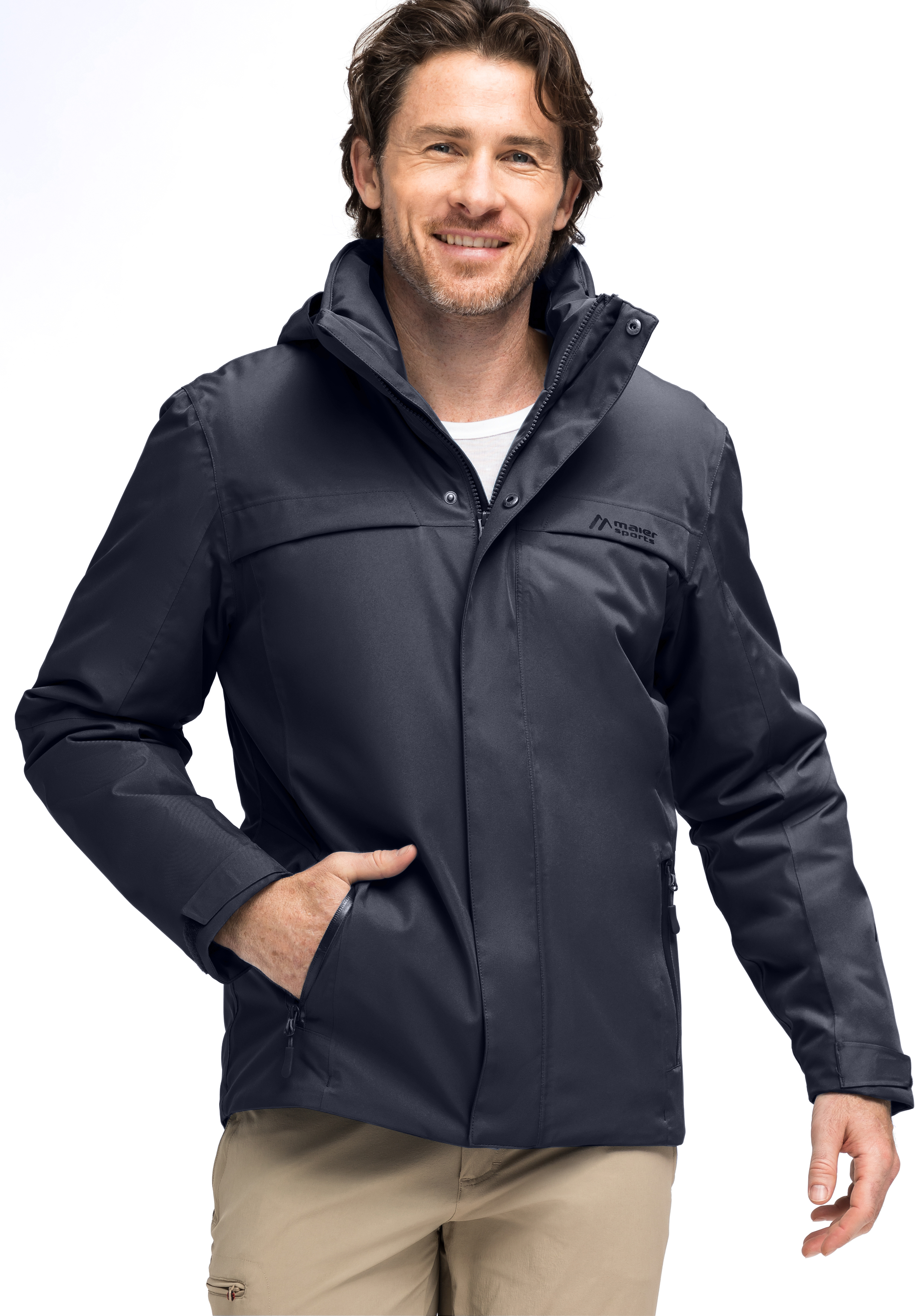Peyor M Mantel, Jacke, Erwachsener, Mann, Person, Regenjacke, Herrenjacke, Navy, Softshell, Taschen