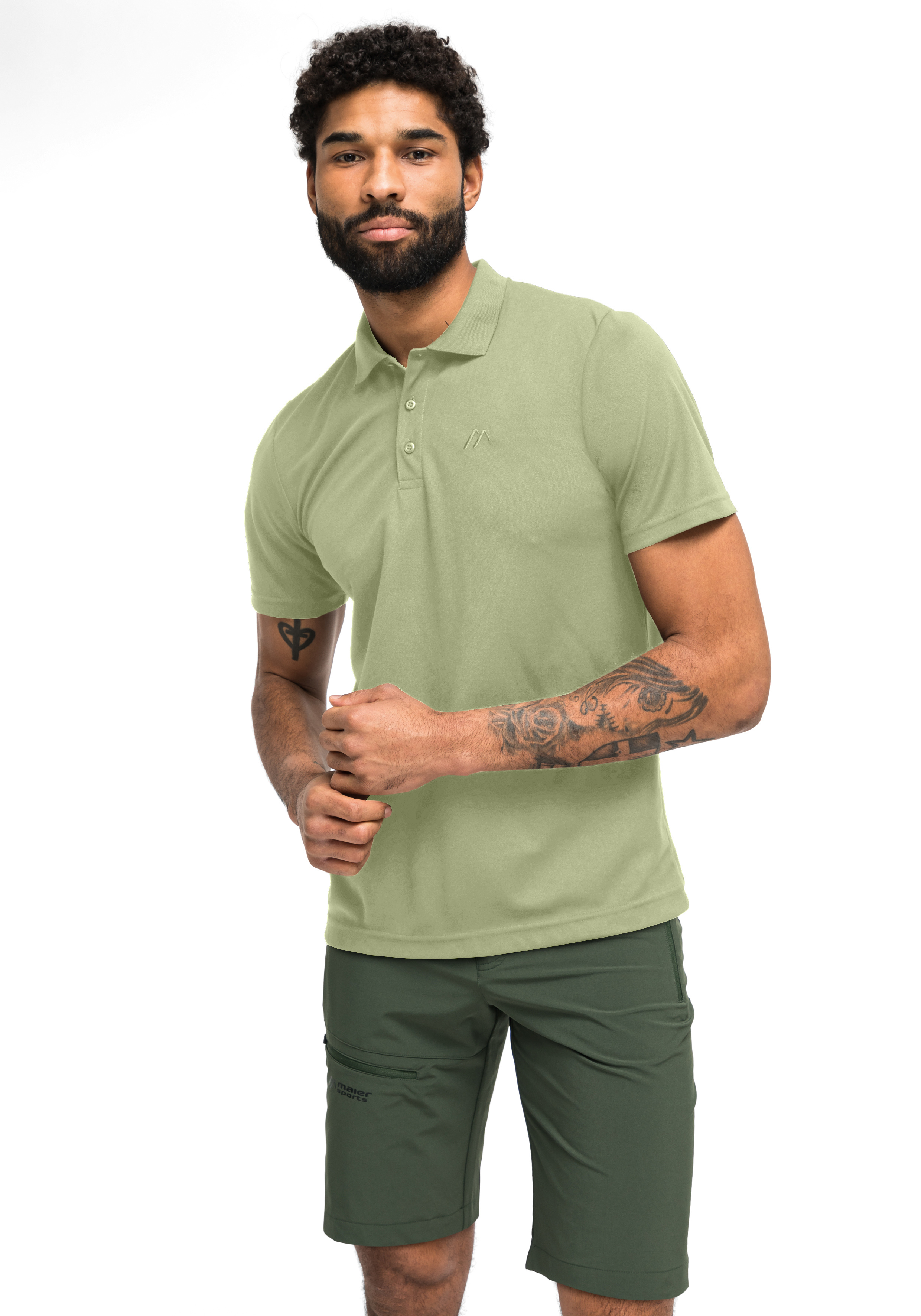 polo shirt, kurzärmelig, olivegrün, unifarben, taktische hose, Polohemd, Kurzarm, Olivgrün, Kragen, Logo-Detail