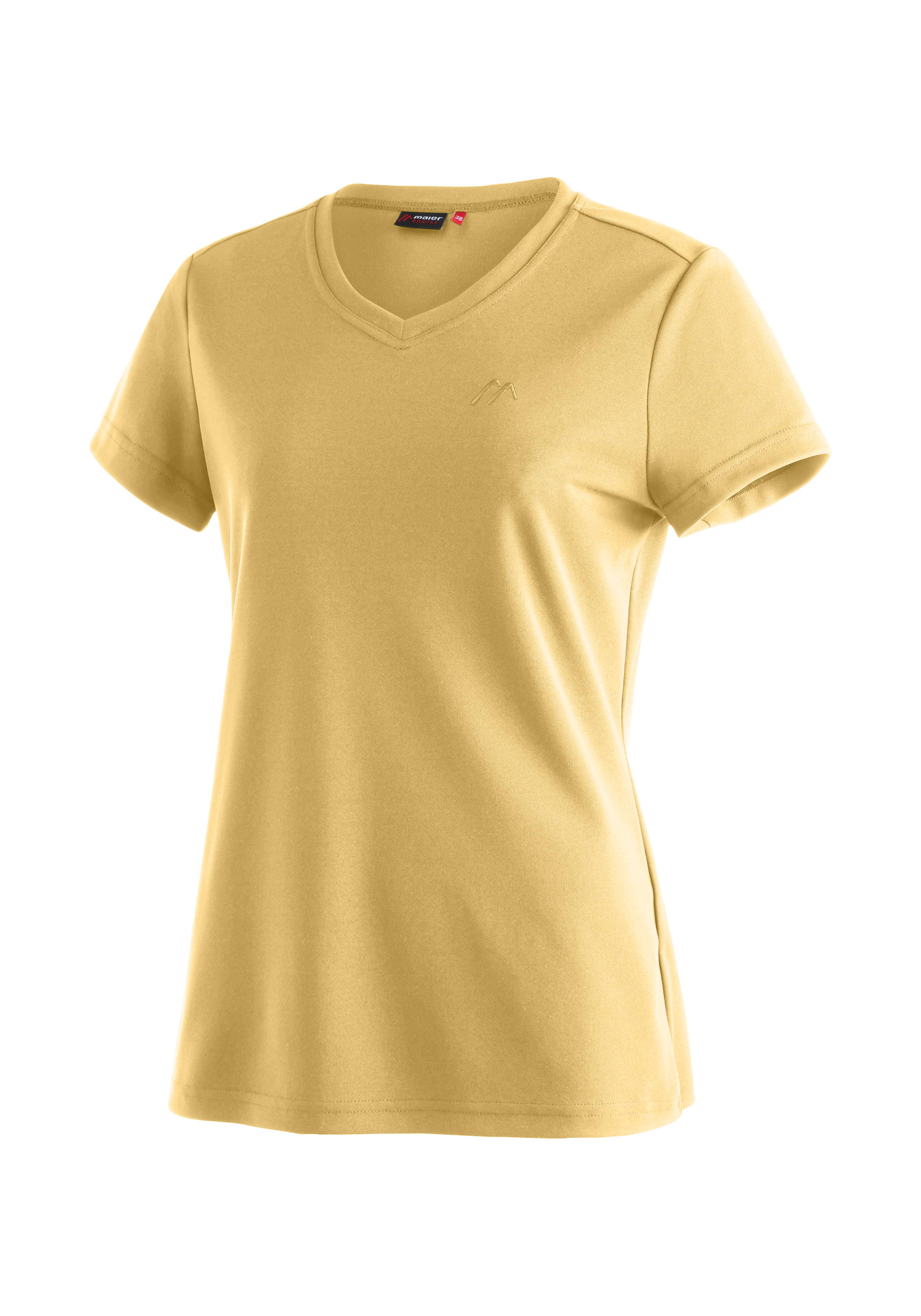 Trudy T-Shirt, V-Ausschnitt, Kurzarm, Beige, Kleidung