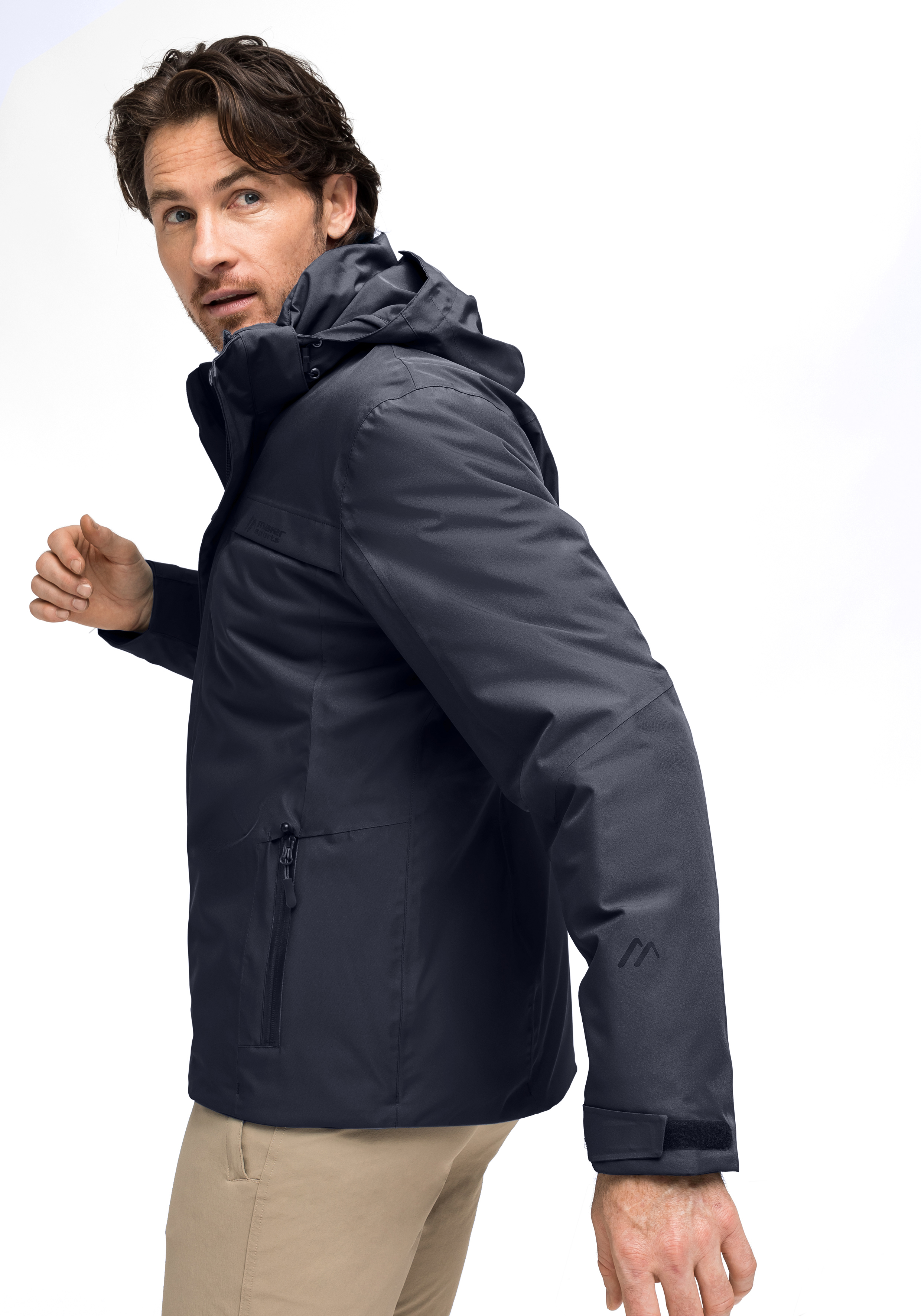 Peyor M Mantel, Jacke, Erwachsener, Mann, Person, Herrenjacke, Outdoorjacke, Wasserabweisend, Hoodie, Reißverschlusstasche