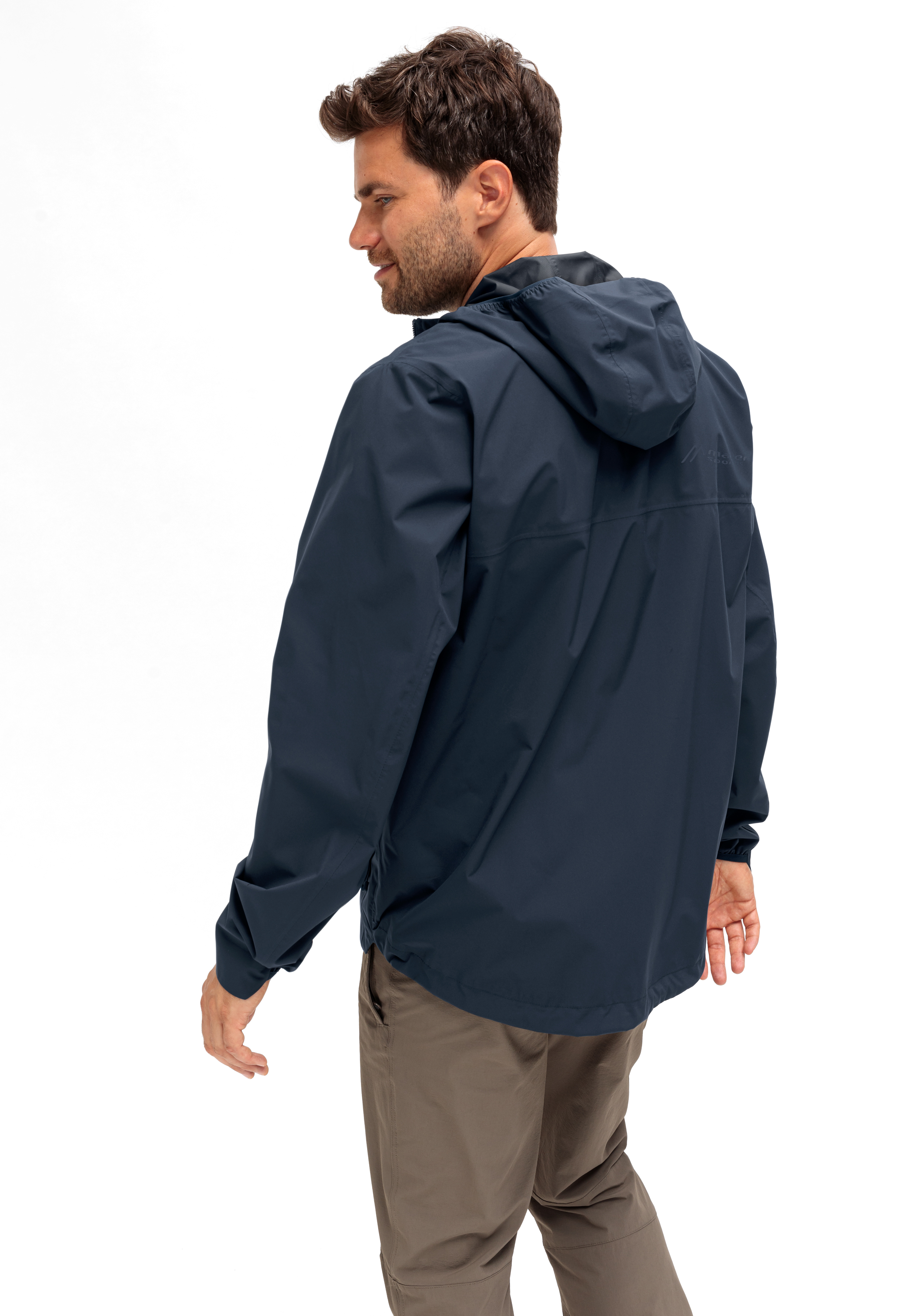 Hooded jacket, Navy blue, Windbreaker, Long sleeves, Elastic cuffs