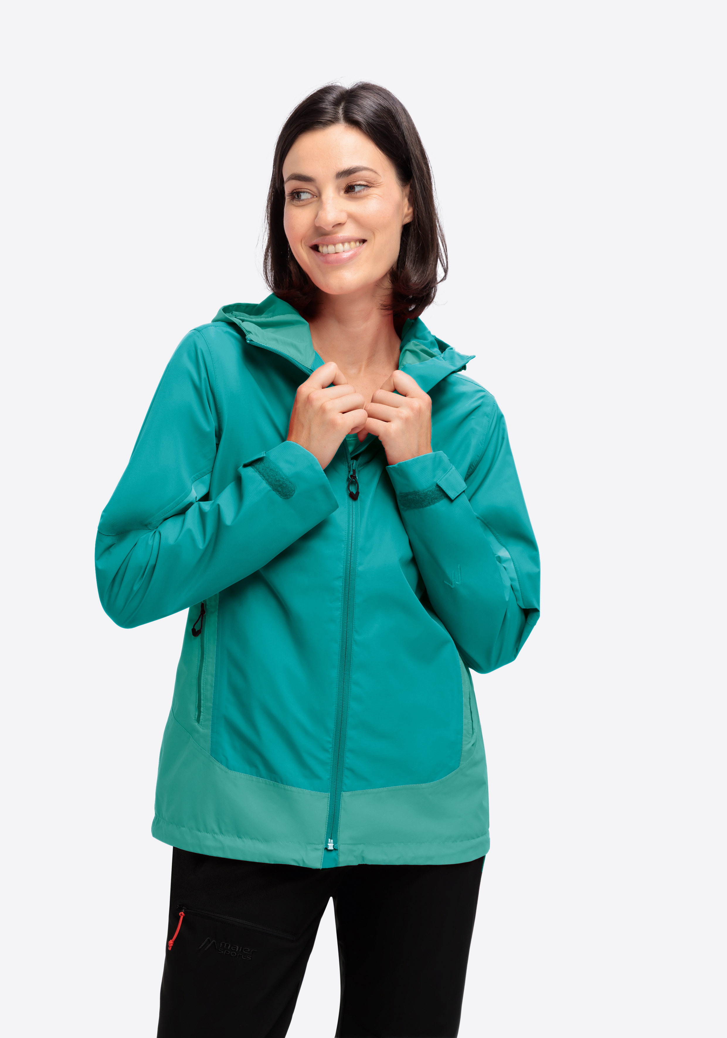 Brocken W Mantel, Jacke, Erwachsener, Person, Frau, Regenjacke, Jacke, Damenjacke, Türkis, Reißverschluss