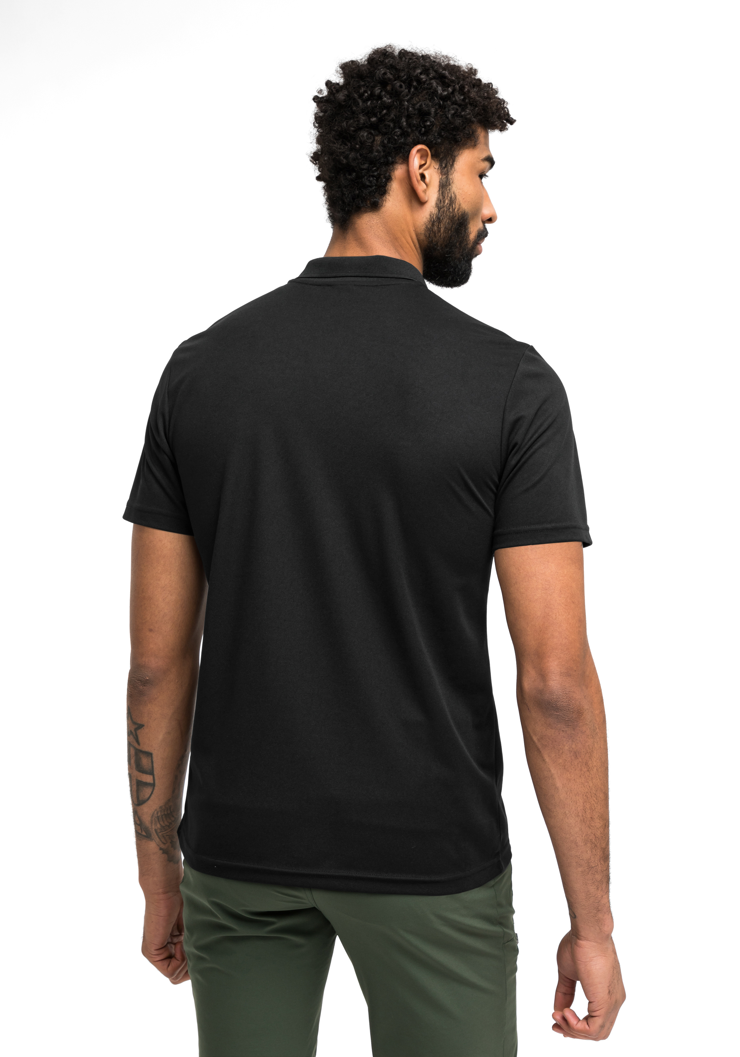 Ulrich T-shirt, Ärmel, Erwachsener, Mann, Person, T-shirt, Erwachsener, Männlich, Mann, Person, Polohemd, Kurzarm, Schwarz, Baumwolle, Rückenansicht