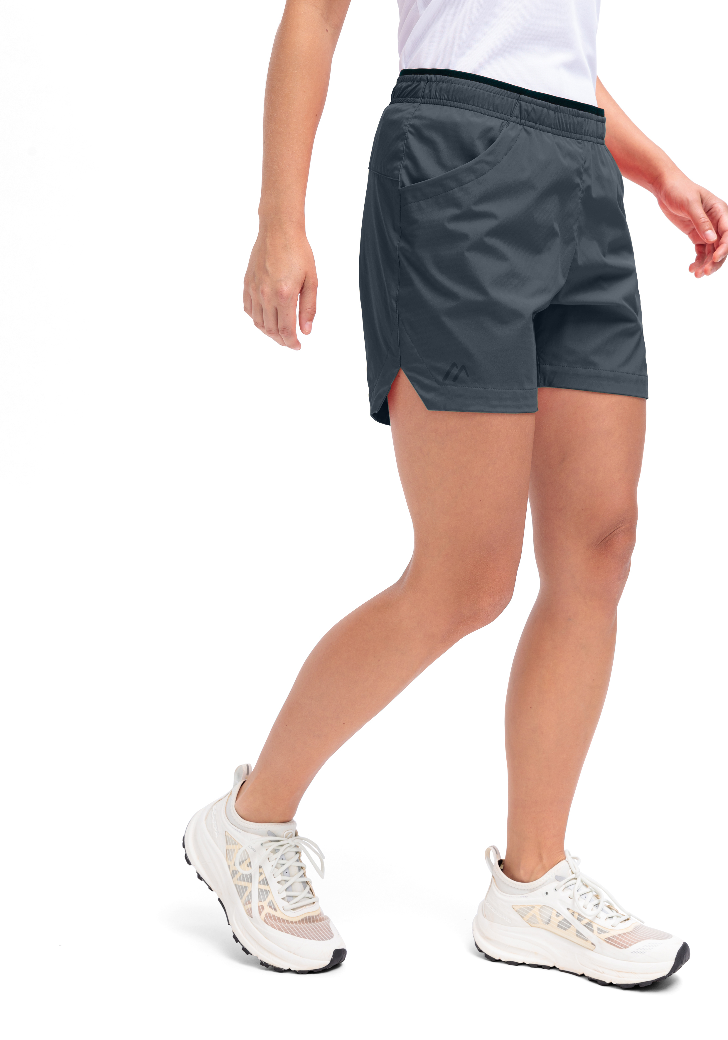 Shorts, Athletic shorts, Navy, Trail slit, Elastic waistband