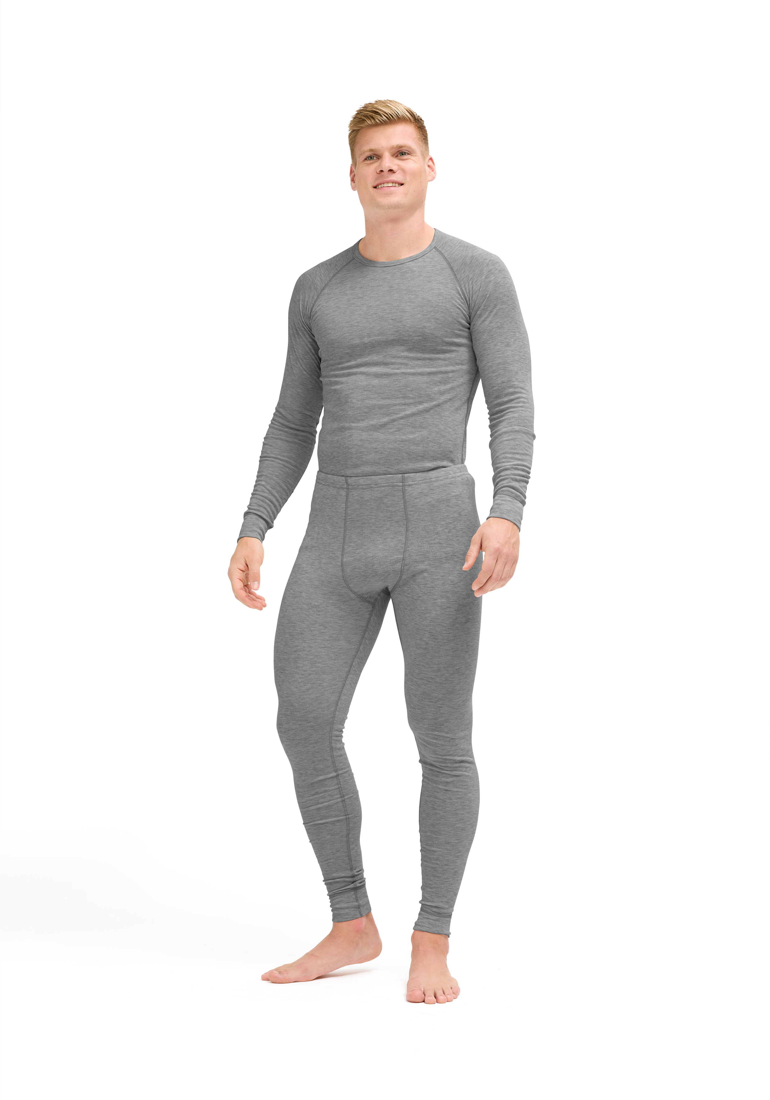 Adrian Langarm, Hosen, Strumpfhose, Elastan, Person, Langarm, Hosen, Person, Strumpfhose, Elastan, Unterwäsche, Langarmshirt, Hose, Graues Set, Thermounterwäsche
