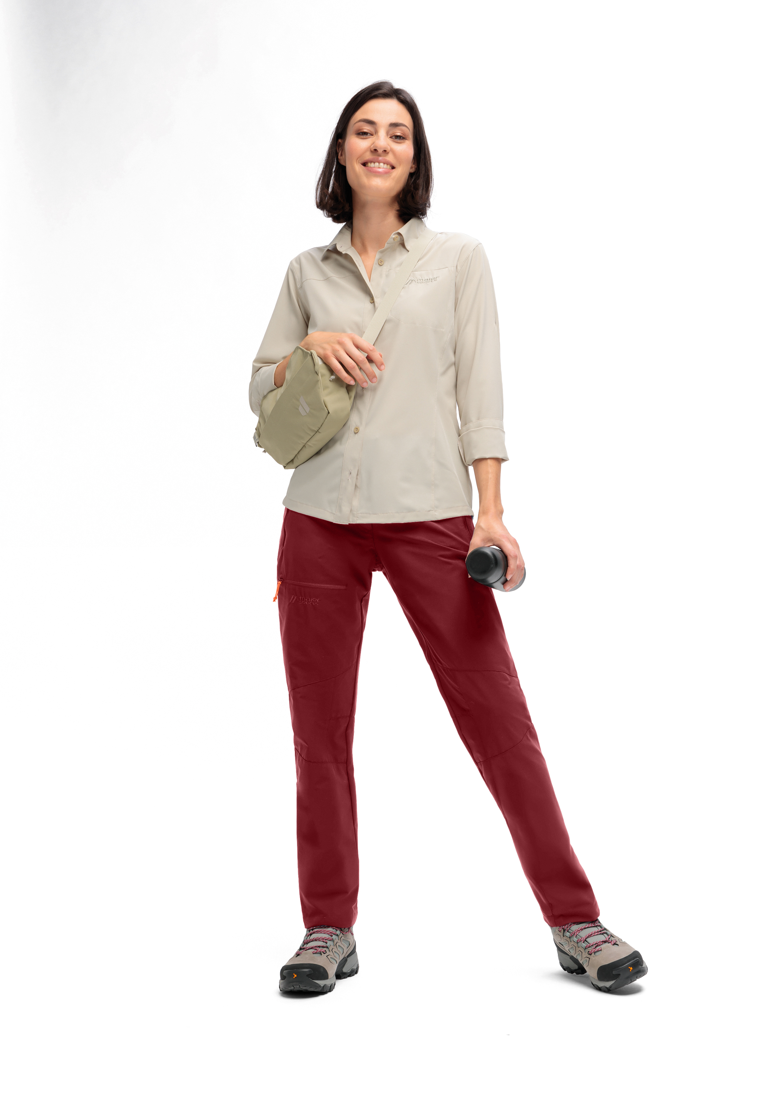 Hemd, Beige, Fleecejacke, Rot, Sporthose